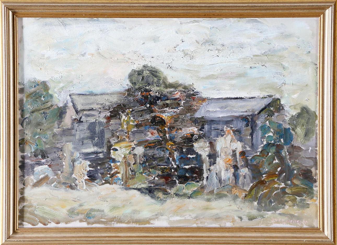 SVEN SVENSSON. Jons mur, olja på duk, signerad.