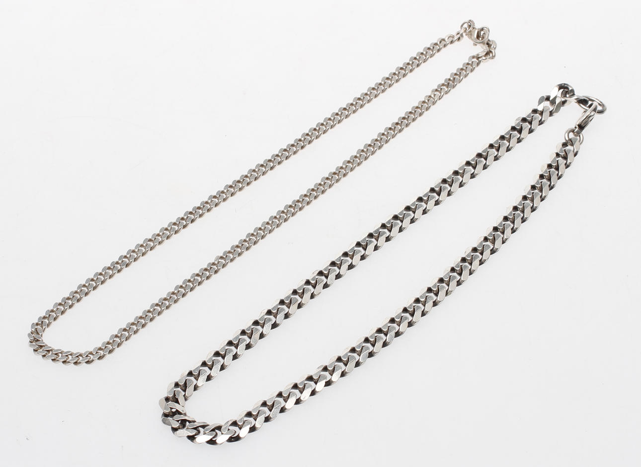 KEDJOR, 2 st, silver, vikt ca 101 gr.