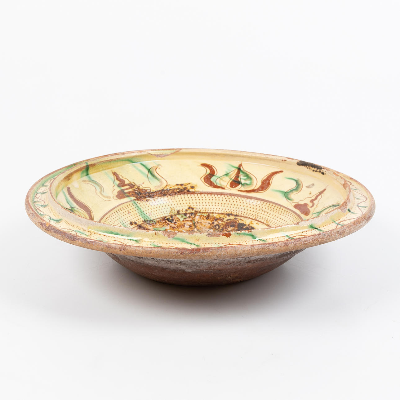 BOWL, glazed earthenware, 17th/18th century.