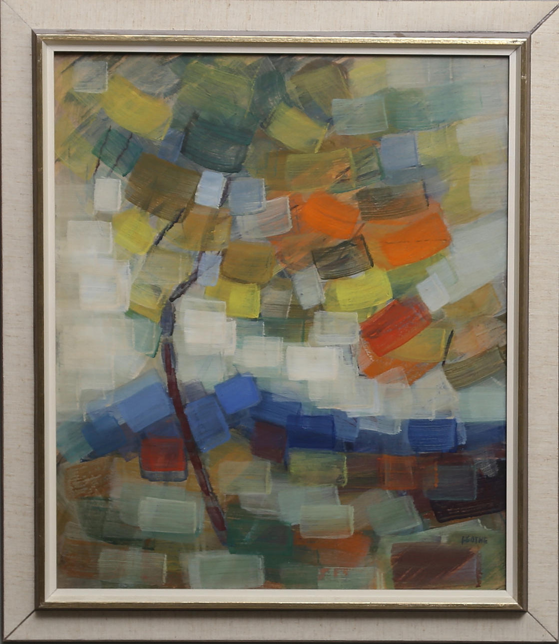 OIDENTIFIERAD KONSTNÄR. Blandteknik, signerad I Gothe.