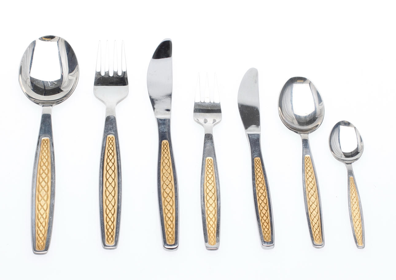 BESTICK, 111 delar, stål, "Guldi" Nils Johan.