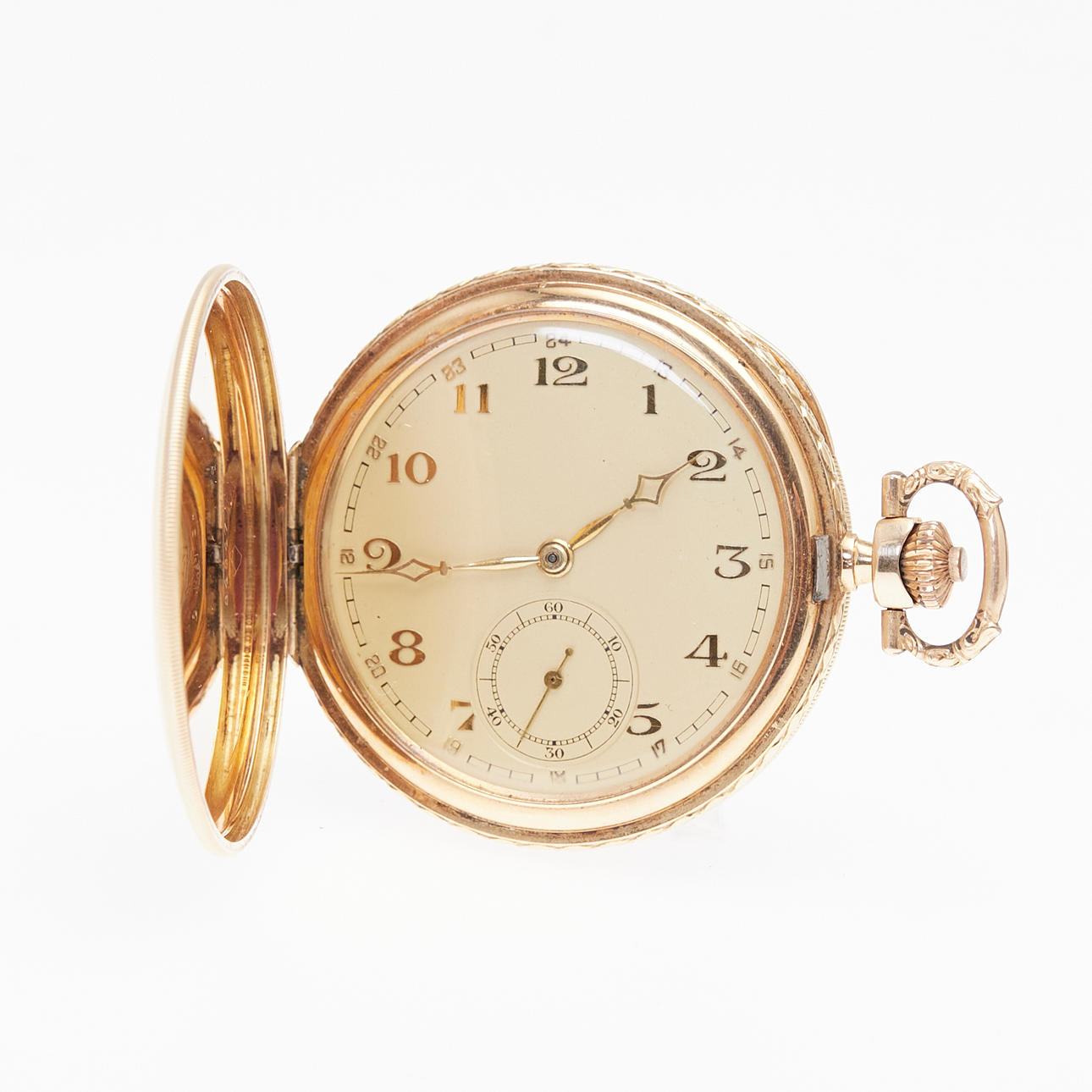 Pocket watch, 14k yellow gold.