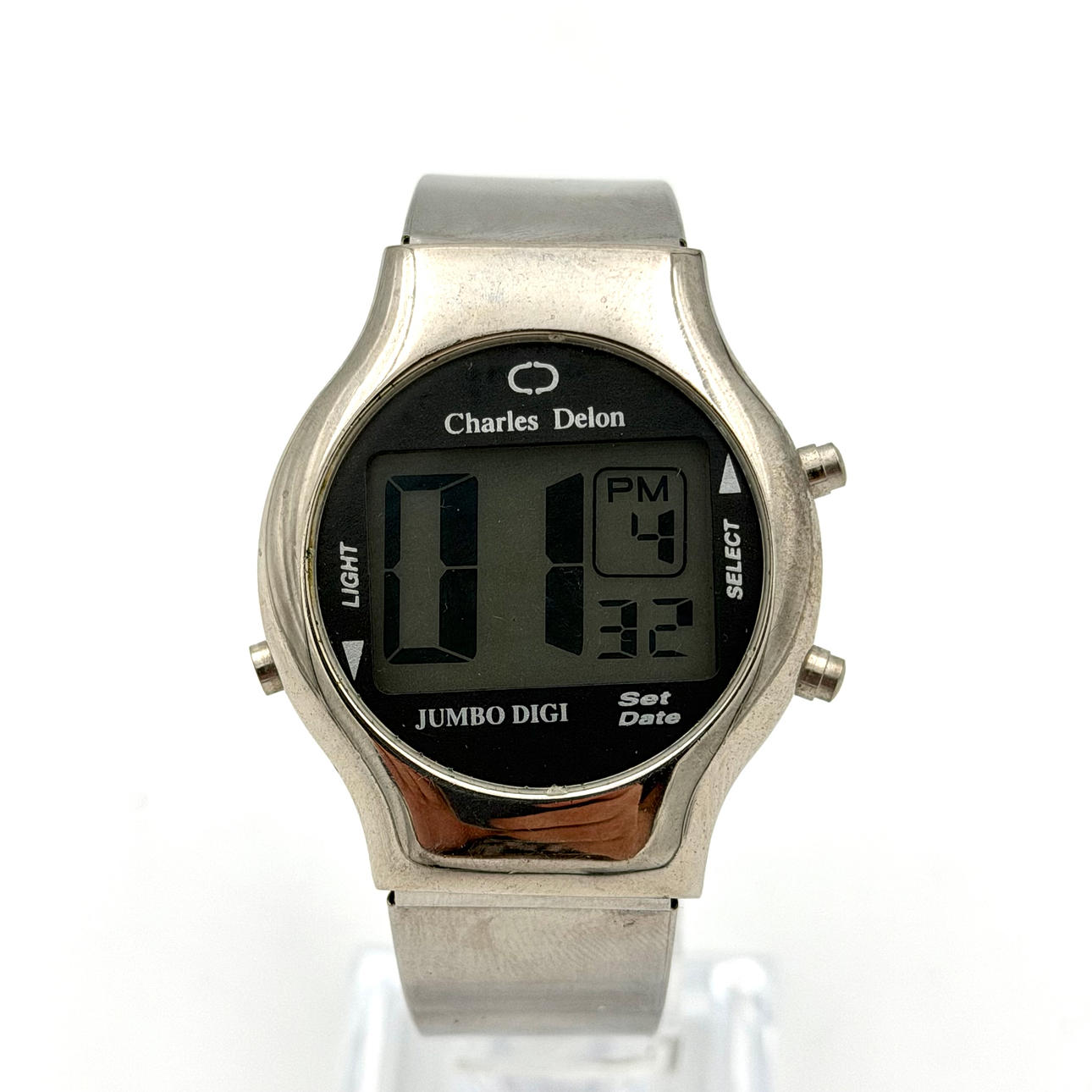 CHARLES DELON, jumbo digital, armbandsur, quartz, stål.