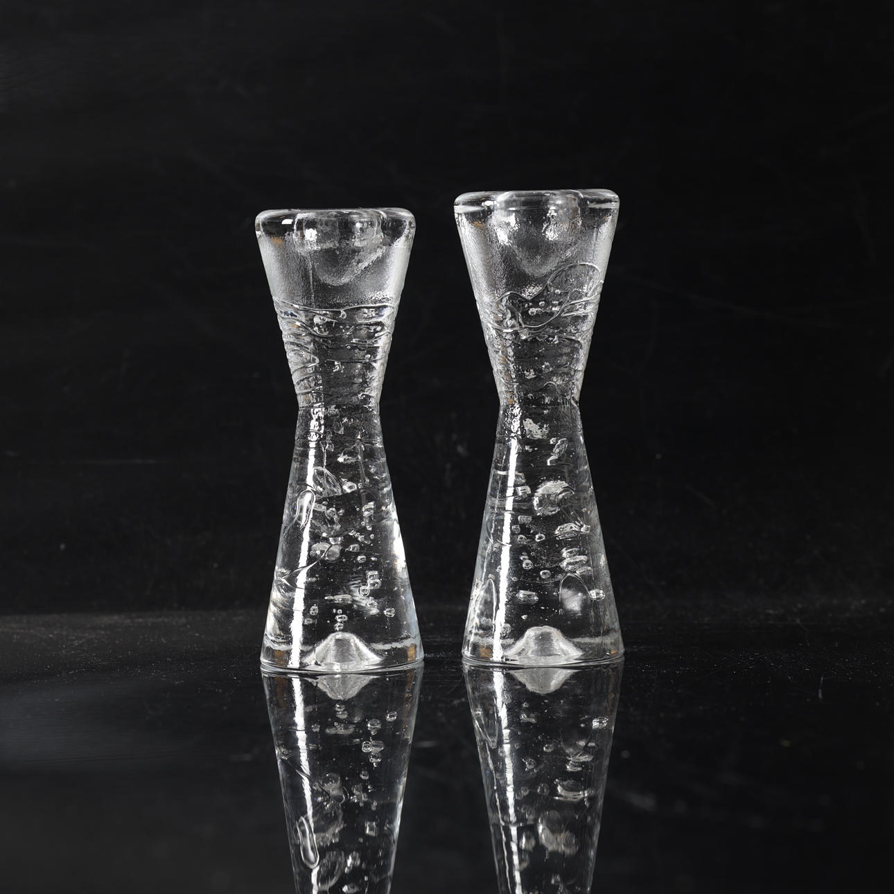 TIMO SARPANEVA. Ljusstakar, ett par, glas, "Arkipelago", Iittala.