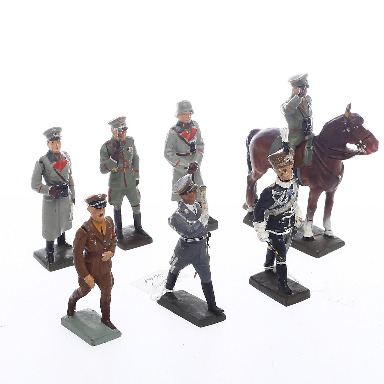 LINEOL personlighetsfigurer och generaler, 7 stycken varav en till häst.