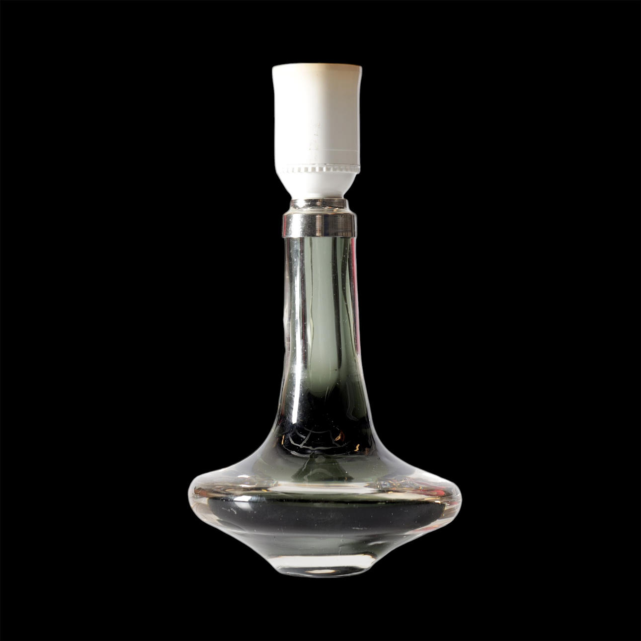 TABLE LAMP, glass & metal, 20th century.