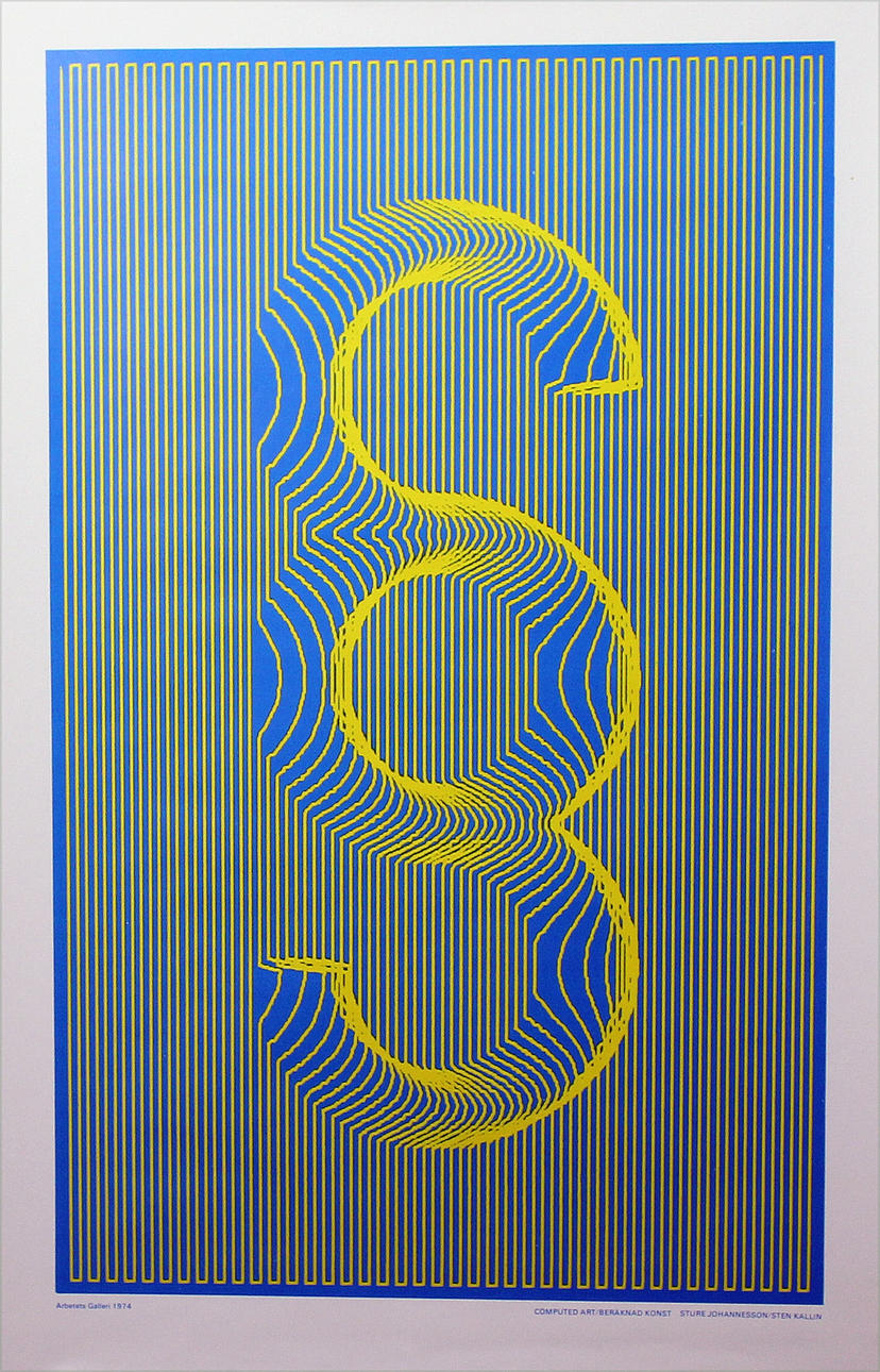 STURE JOHANNESSON. Paragraftecken. Arbetsgalleri 1974. Computed Art/Beräknad konst. Sture Johannesson/Sten Kallin.