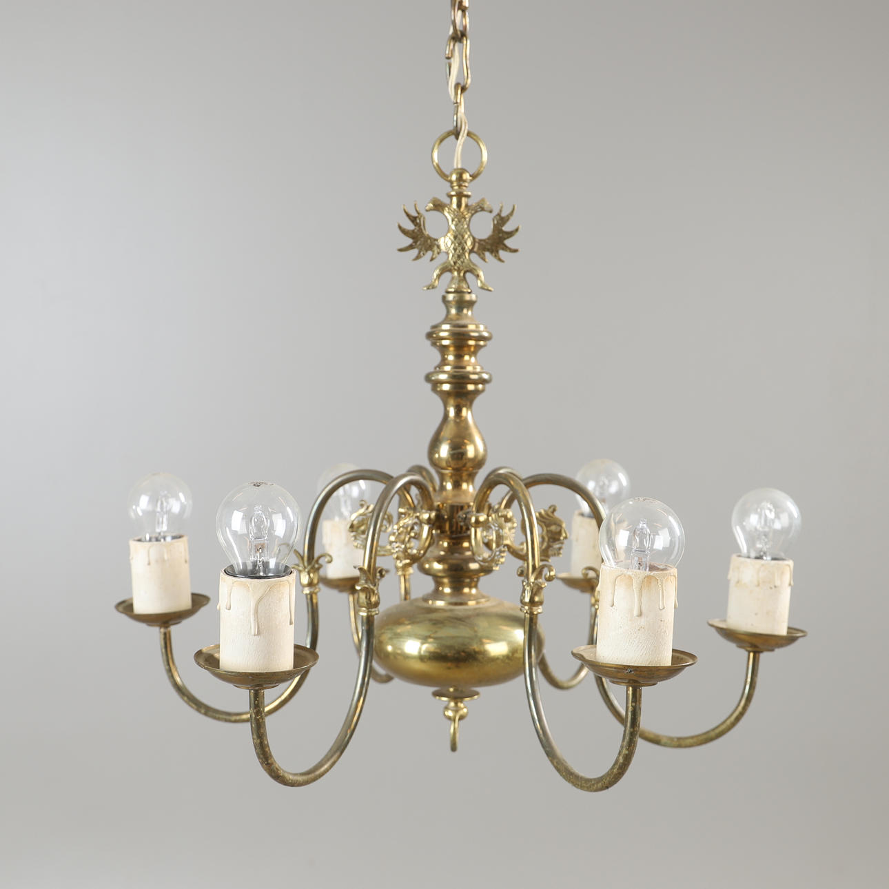 TAKLAMPA, malm/mässing, 1900-talets första hälft.