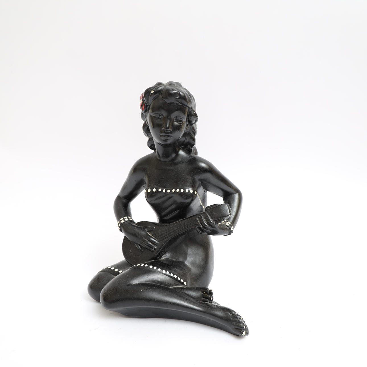 SKULPTUR, 1900-talets andra hälft, svartmålad gips.