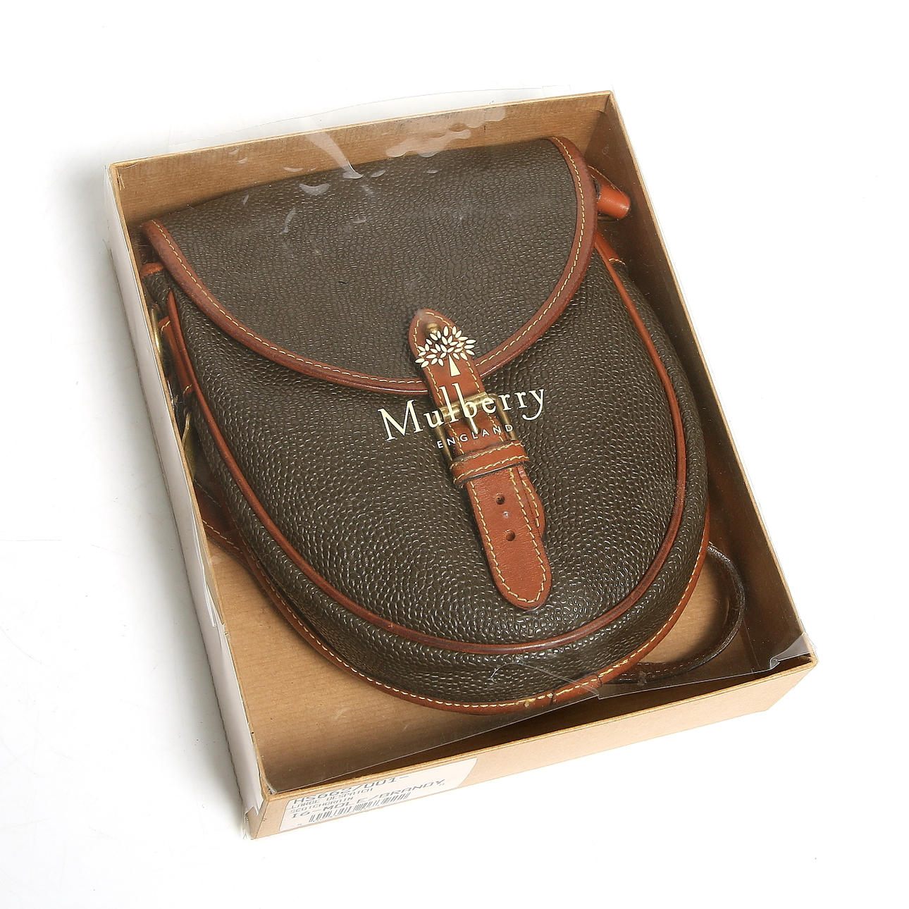 AXELVÄSKA, läder/scotchgrain Mulberry HS662, 1900-talets sista kvartal.