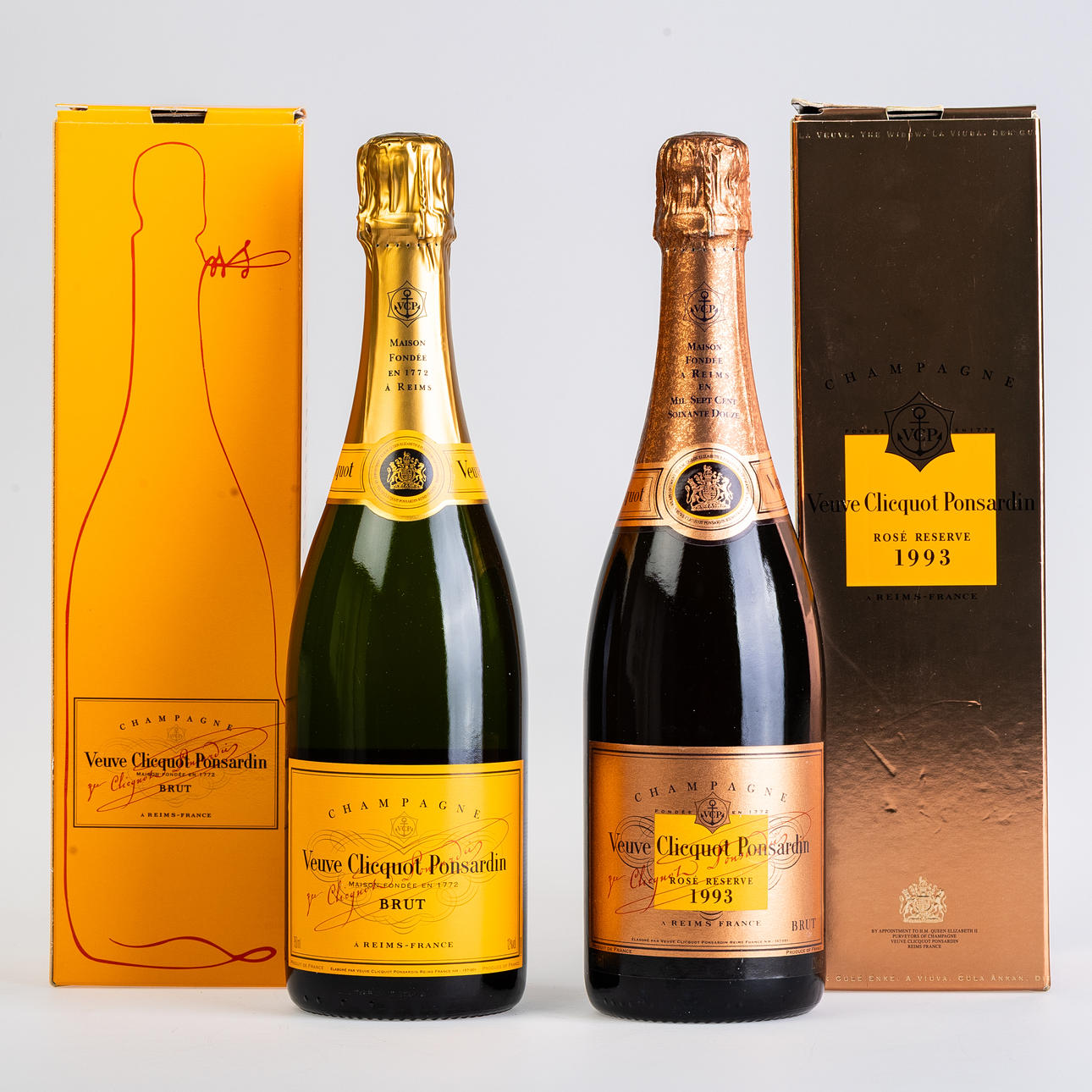 VEUVE CLICQUOT PONSARDIN PAIR.