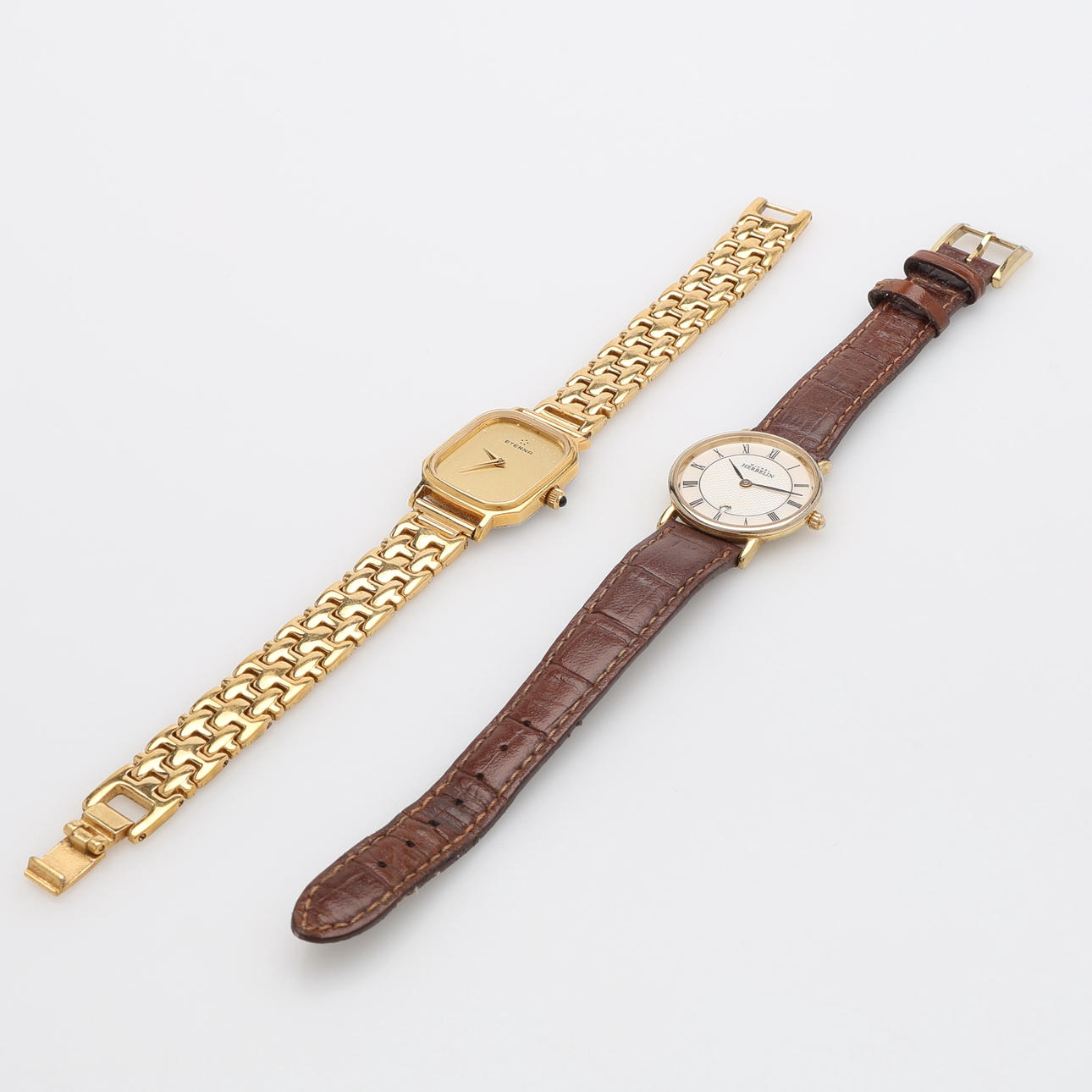 DAMARMBANDSUR, 2 ST, STÅL, ETERNA & MICHEL HERBELIN, QUARTZ.