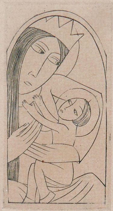 ERIC GILL (BRITISH, 1882-1840): MADONNA AND CHILD.