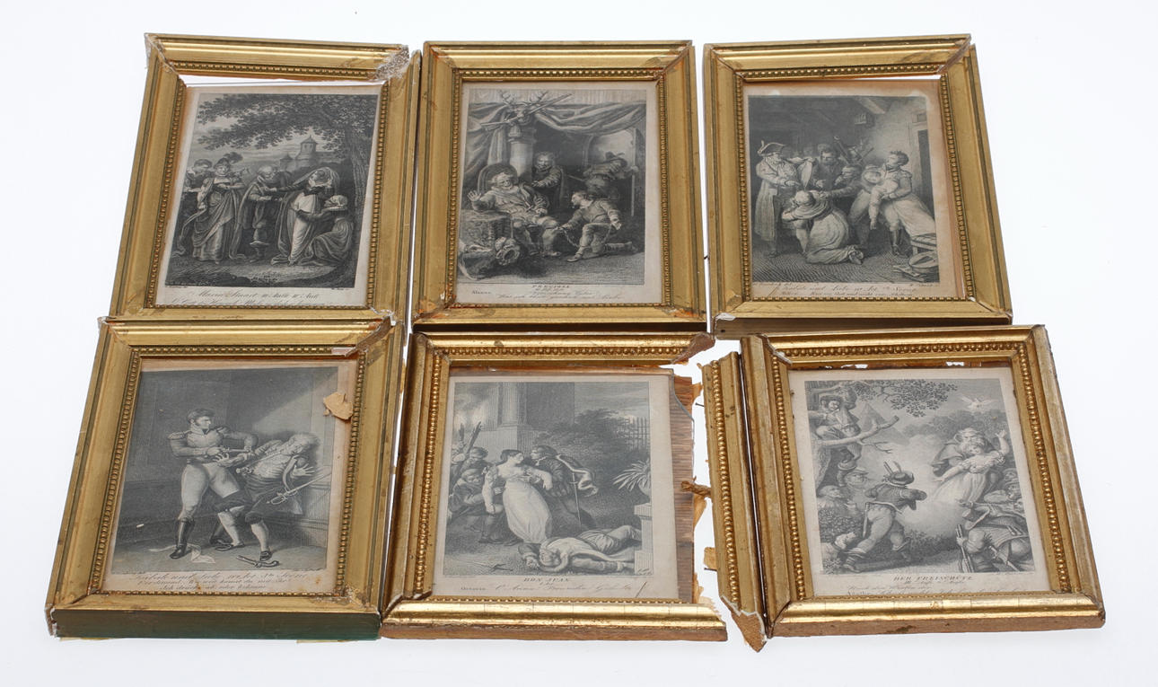 ANTIKA GRAVYRER, 6 st. 1800-tal.