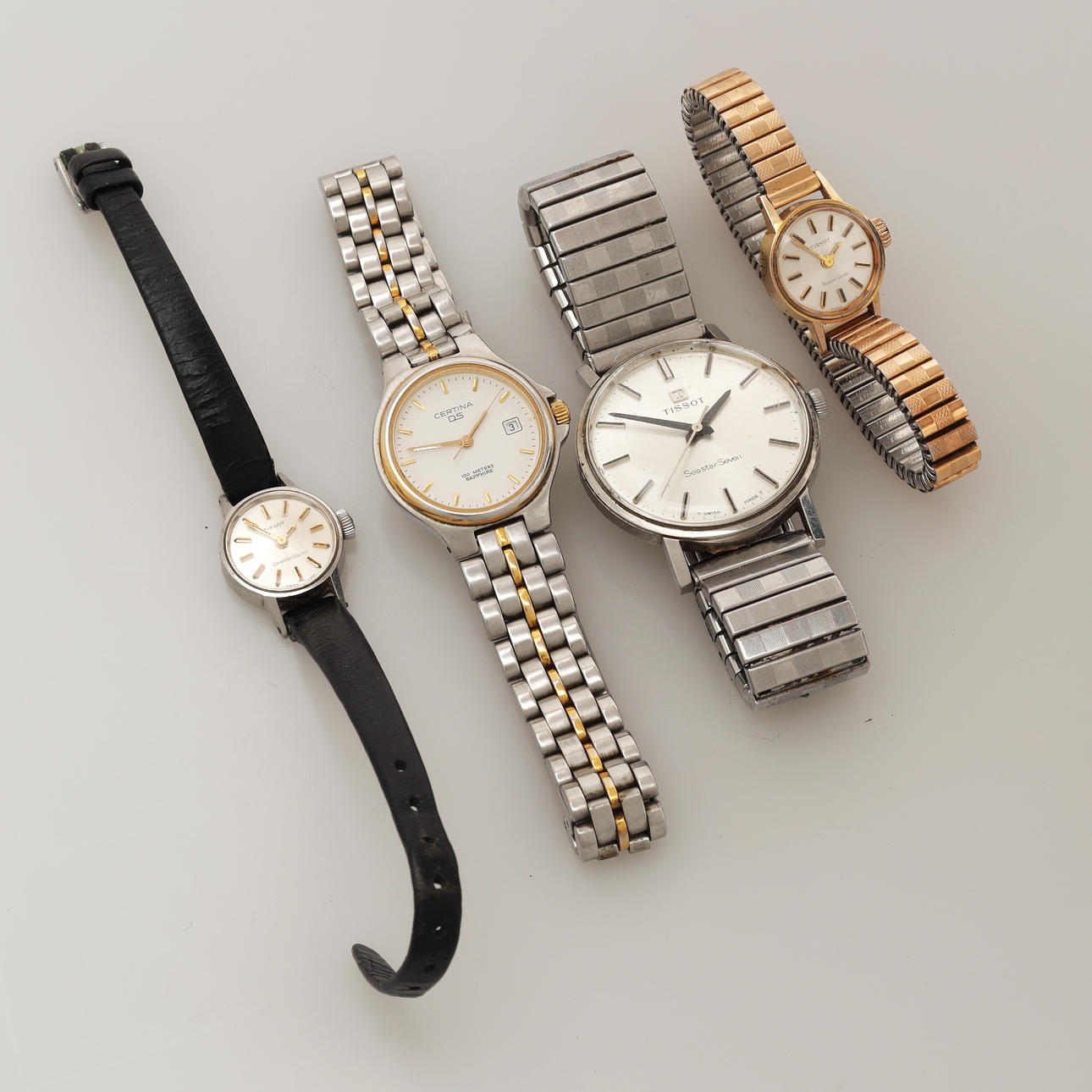 ARMBANDSUR, 4 st, Tissot och Certina.