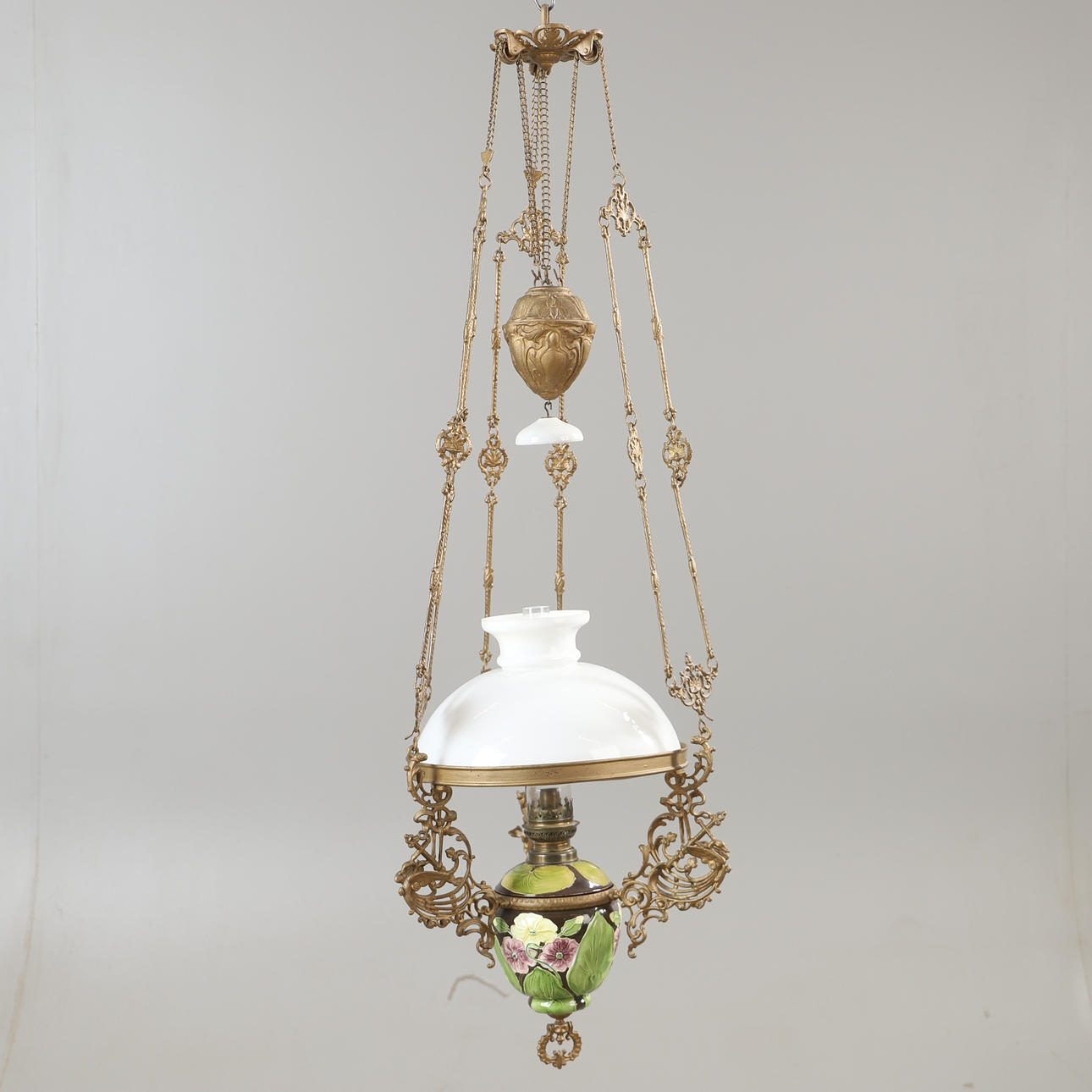 TAKFOTOGENLAMPA, majolika, jugend.