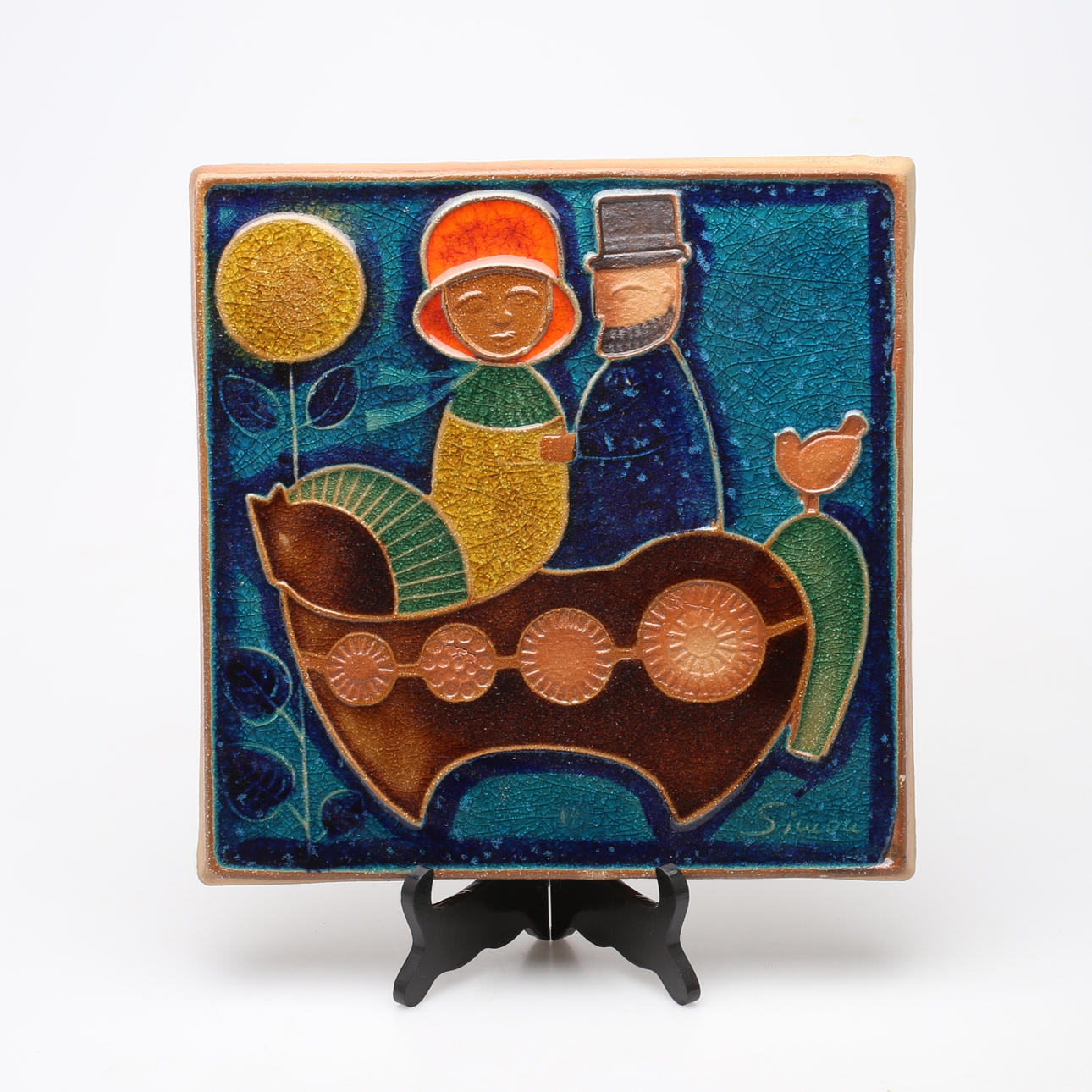WALL PLAQUE, stoneware, Josef Simon, Søholm, Denmark. Ceramics