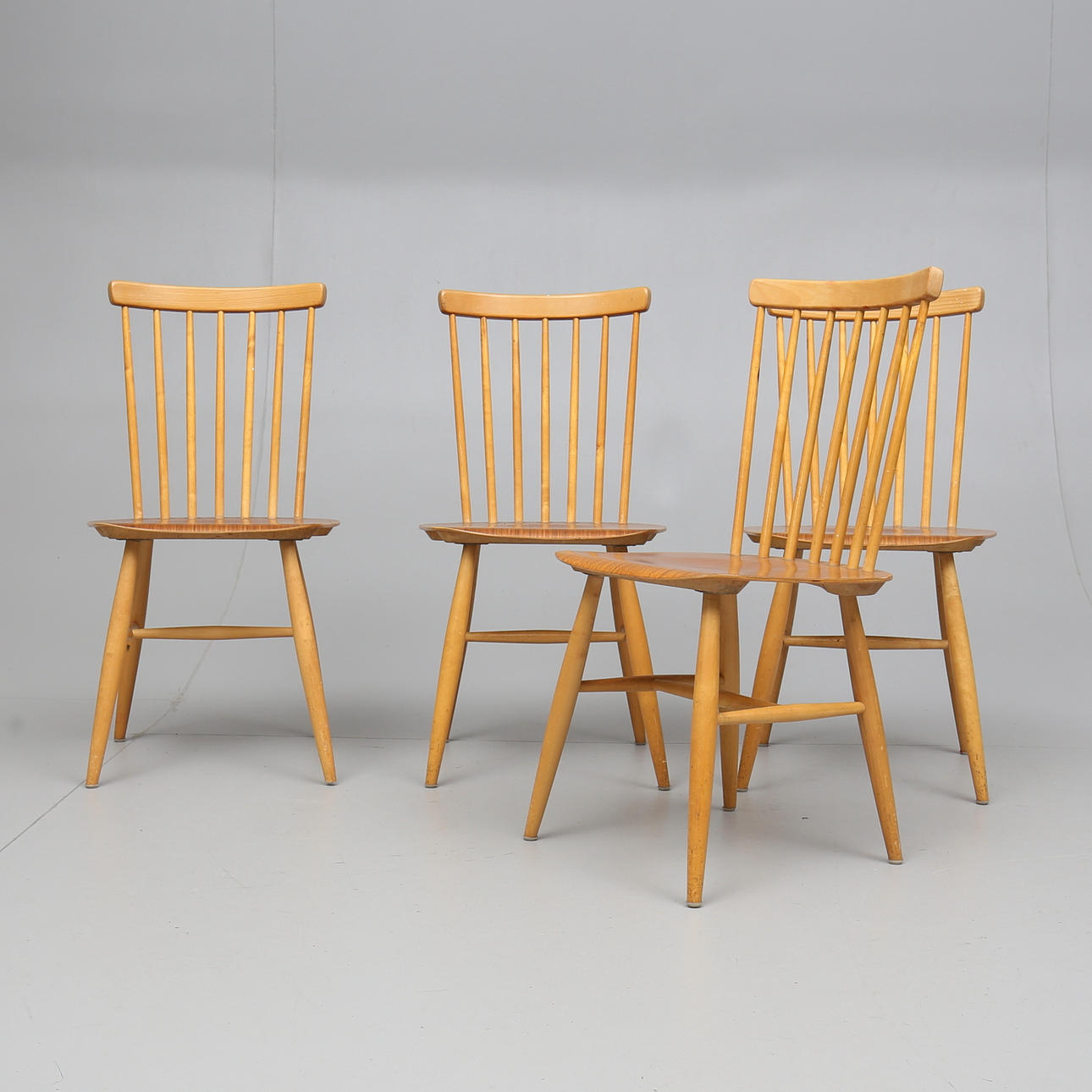 STOLAR, 4 stycken, "Fanett", Ilmari Tapiovaara, Edsbyverken.