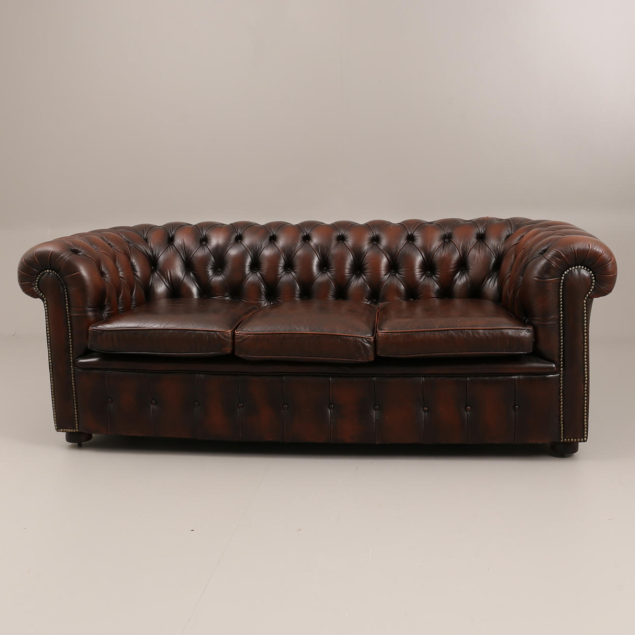 SOFFA, Chesterfield, skinn, 1970/80-tal.