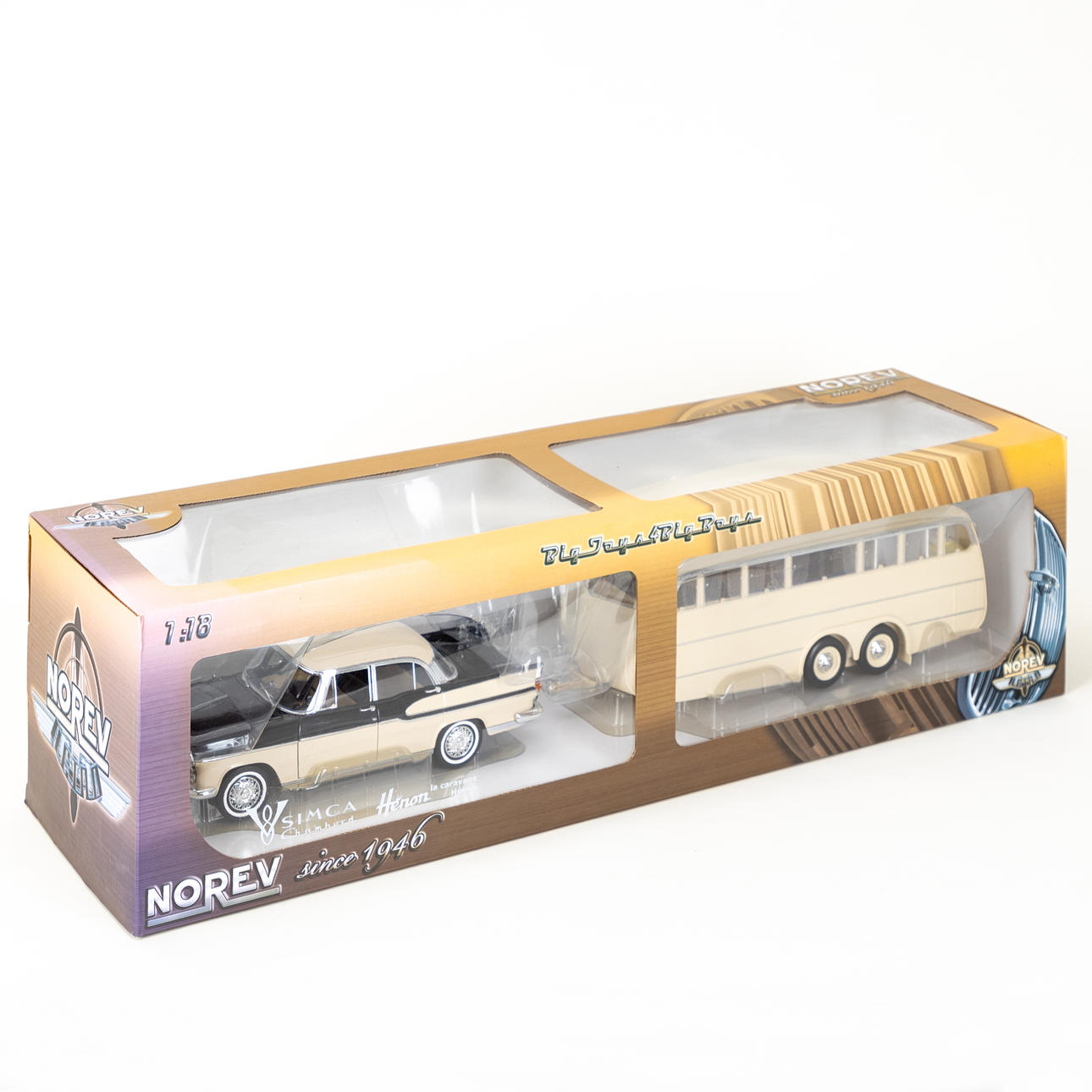 Norev, car with caravan in original packaging.