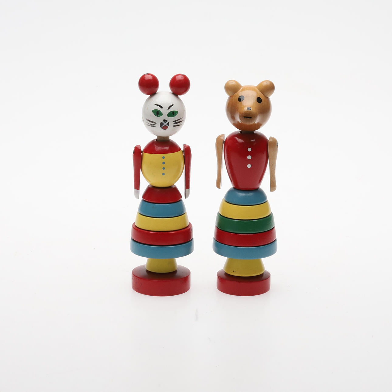 BRIO, stacking figures, 2 pcs, 1960s/70s.