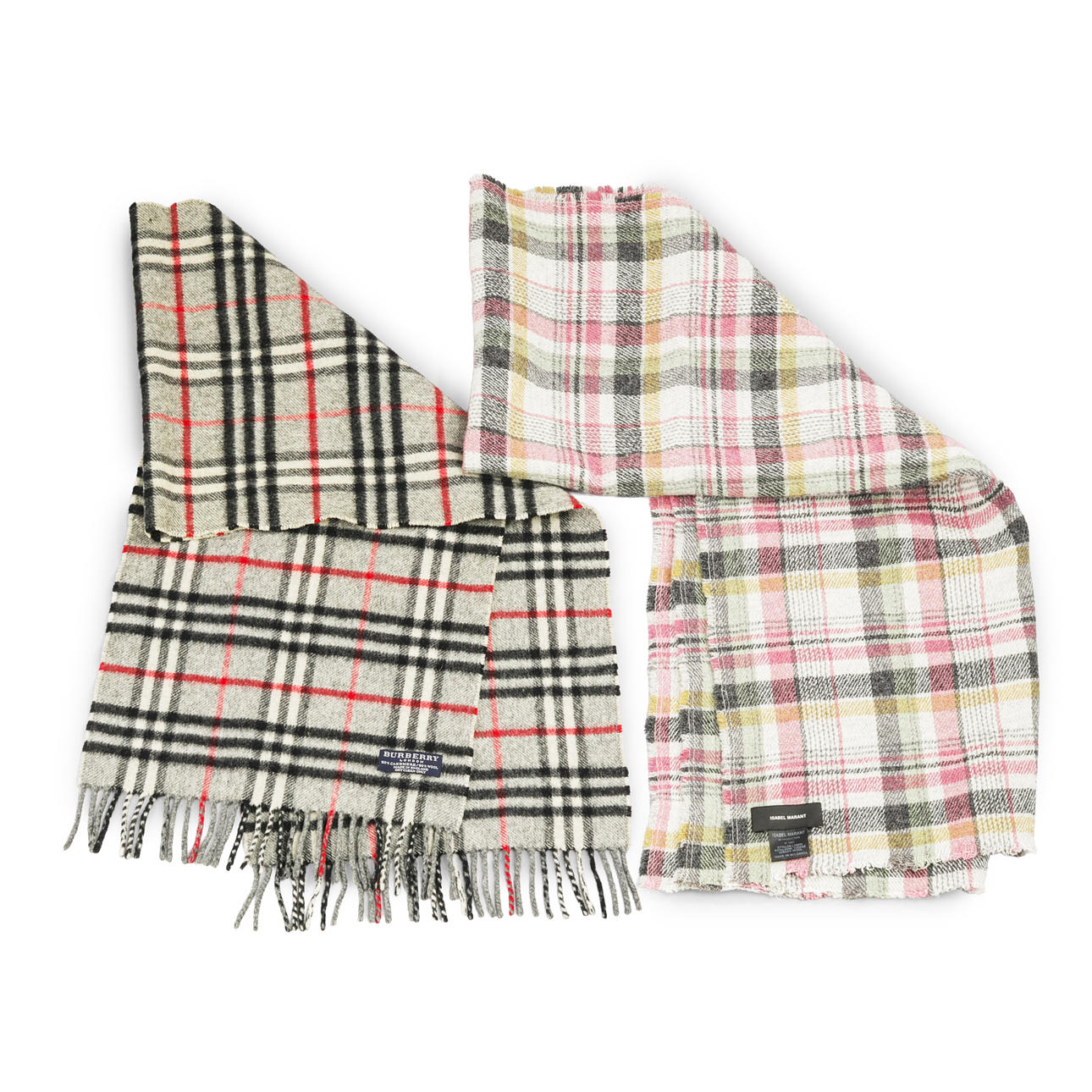 ISABEL MARANT & BURBERRY. Two wool scarves.