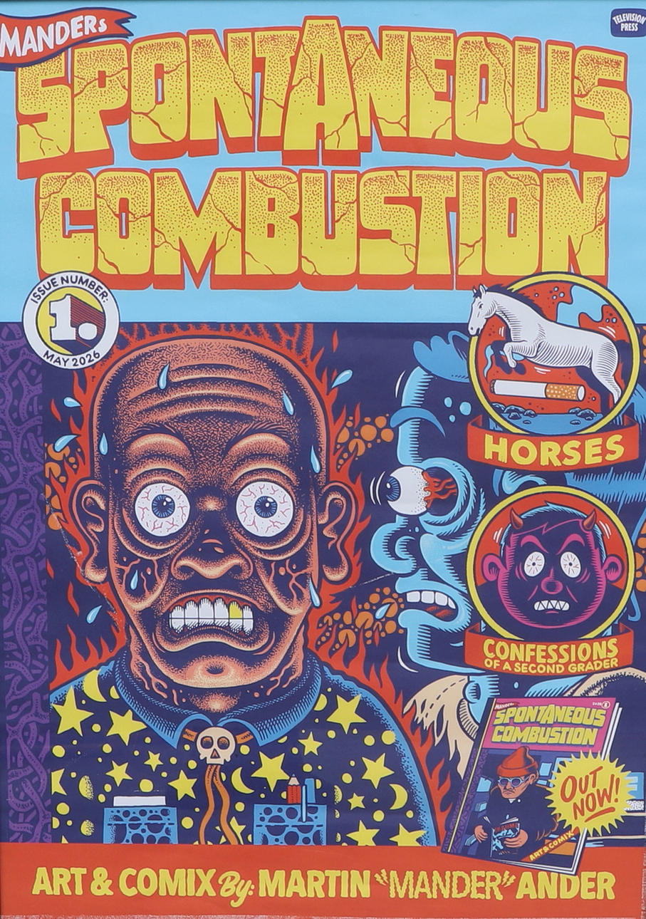 MARTIN ANDER. EFTER. Offsettryck, reklam/promotionaffisch för Spontaneous Combustion #1.