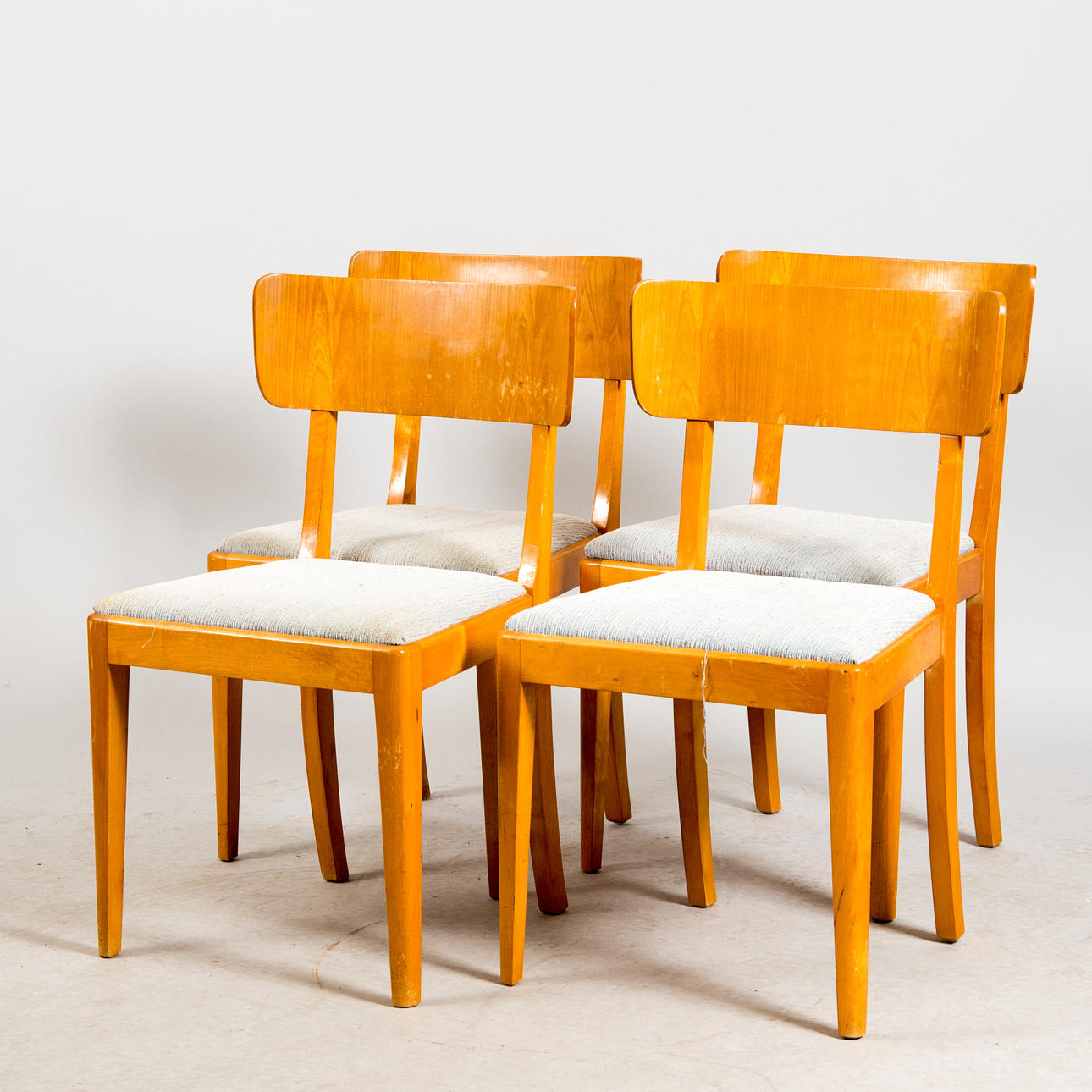 STOLAR, 4 stycken, björk, 1940-tal.