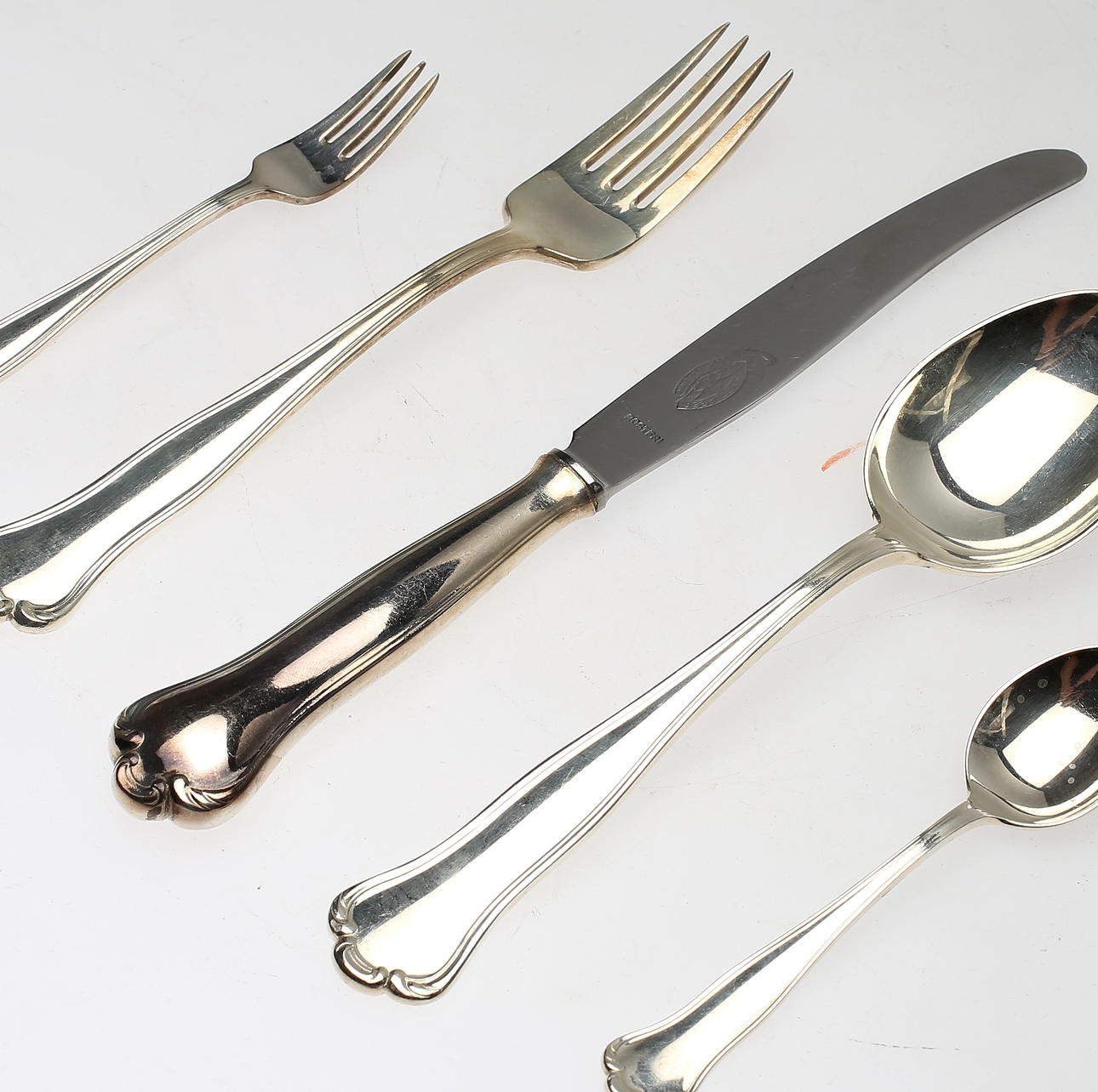 BESTICKSUPPSÄTTNING, 57 delar, nysilver, 'Kungsholm', CG Hallberg.