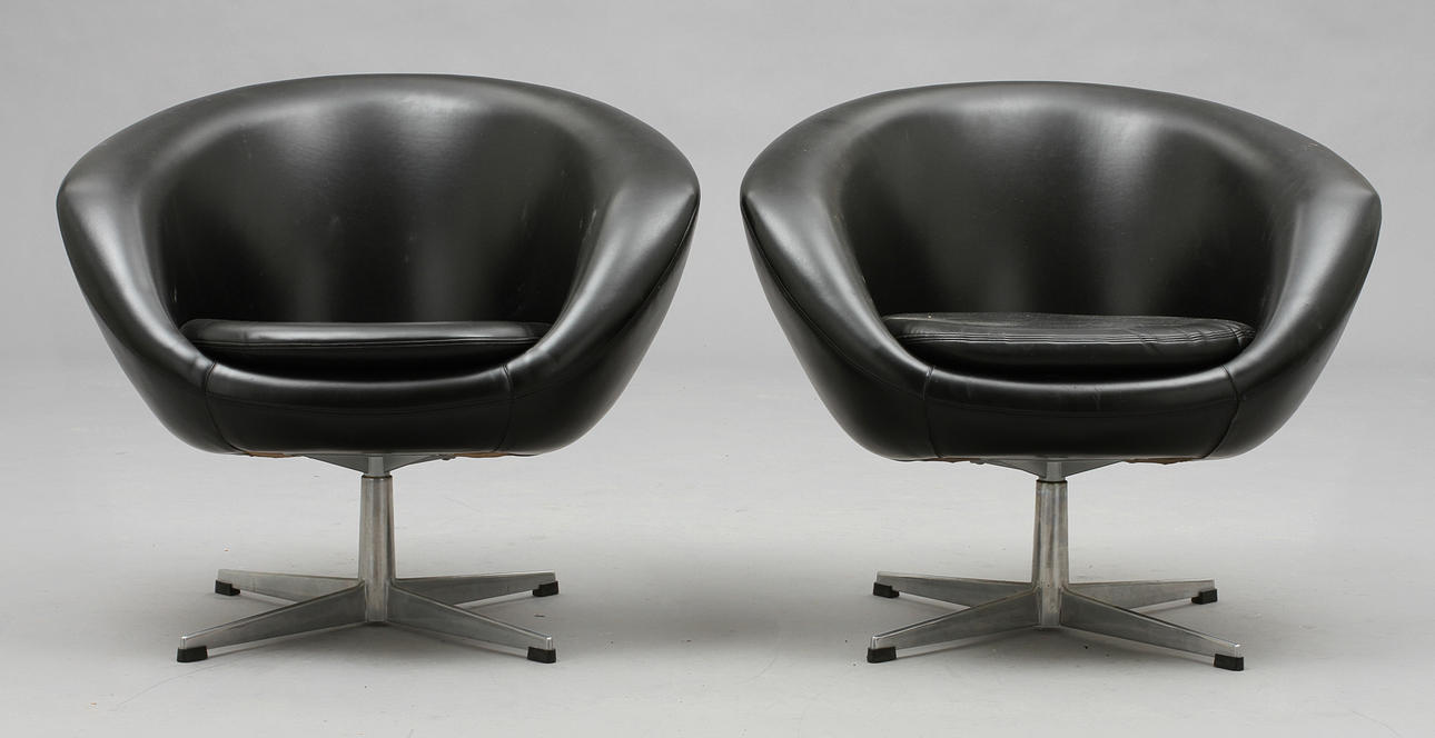 SNURRFÅTÖLJER, 2 st, M Wincrantz, 1900- tal.