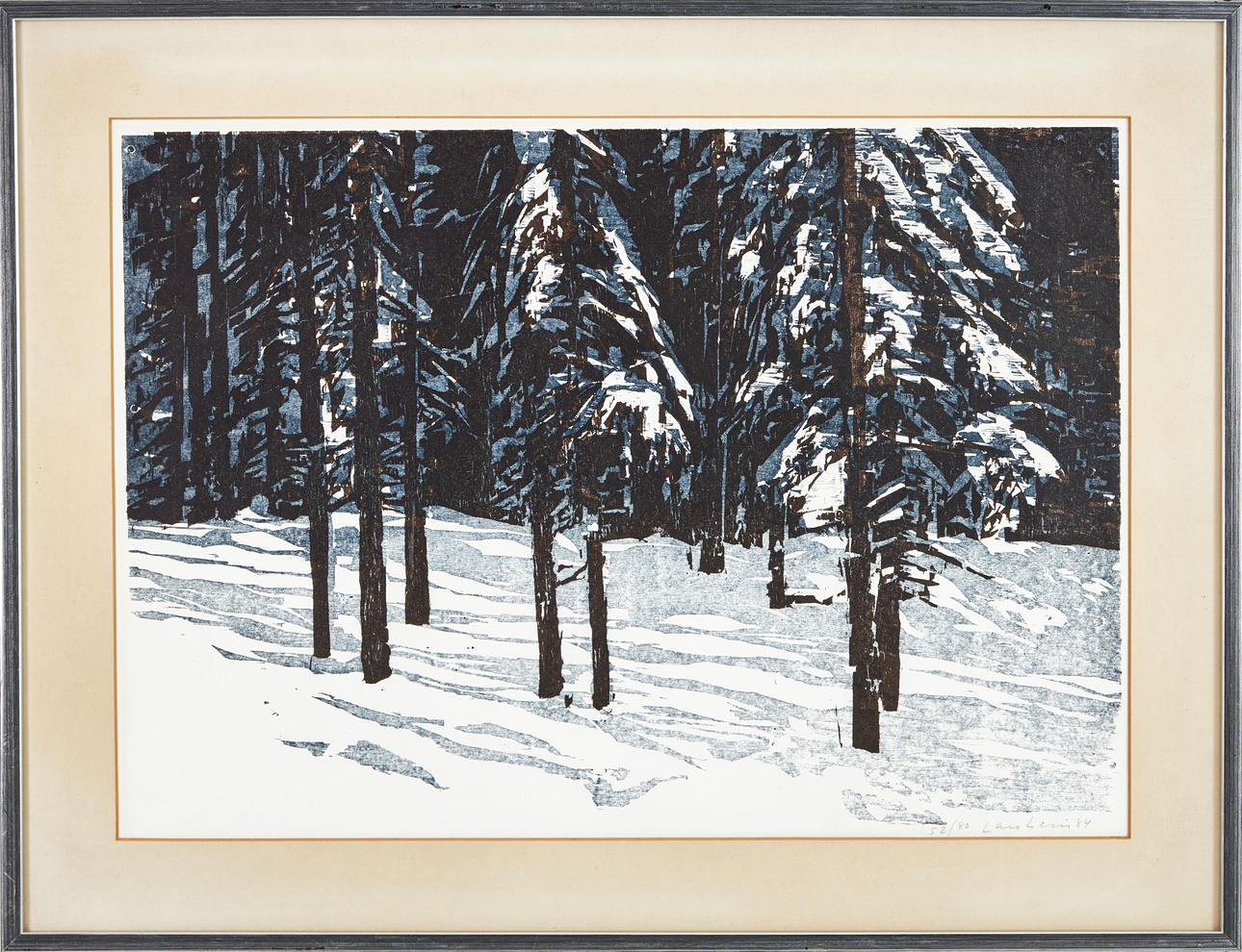 LARS LERIN. Vinter i barrskog.