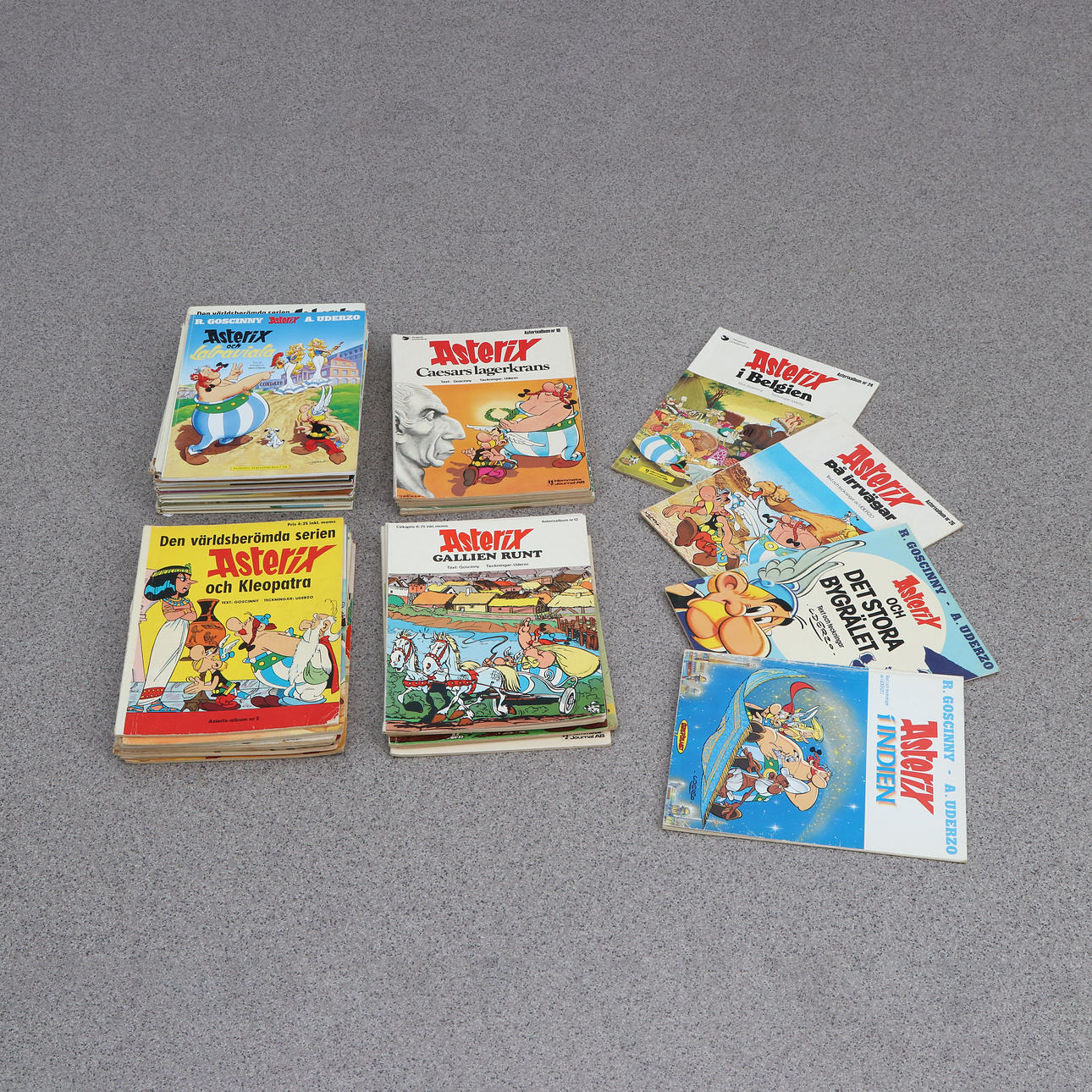 ASTERIX, SERIEALBUM, 35 ST. Varav 30 på svenska och 5 på andra språk. 6 st inbundna.