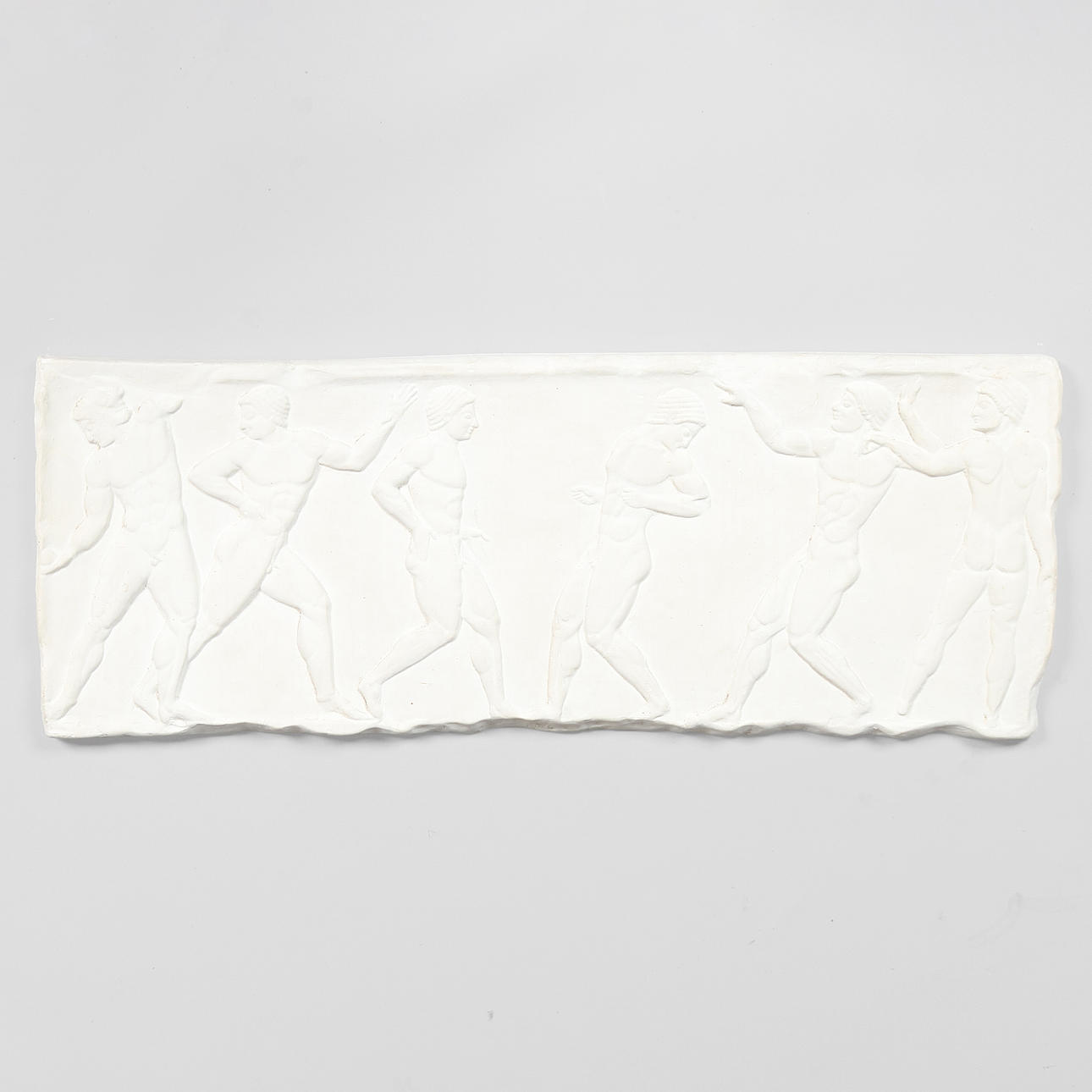 Classical relief - plaster cast with male 'athletic' figures.