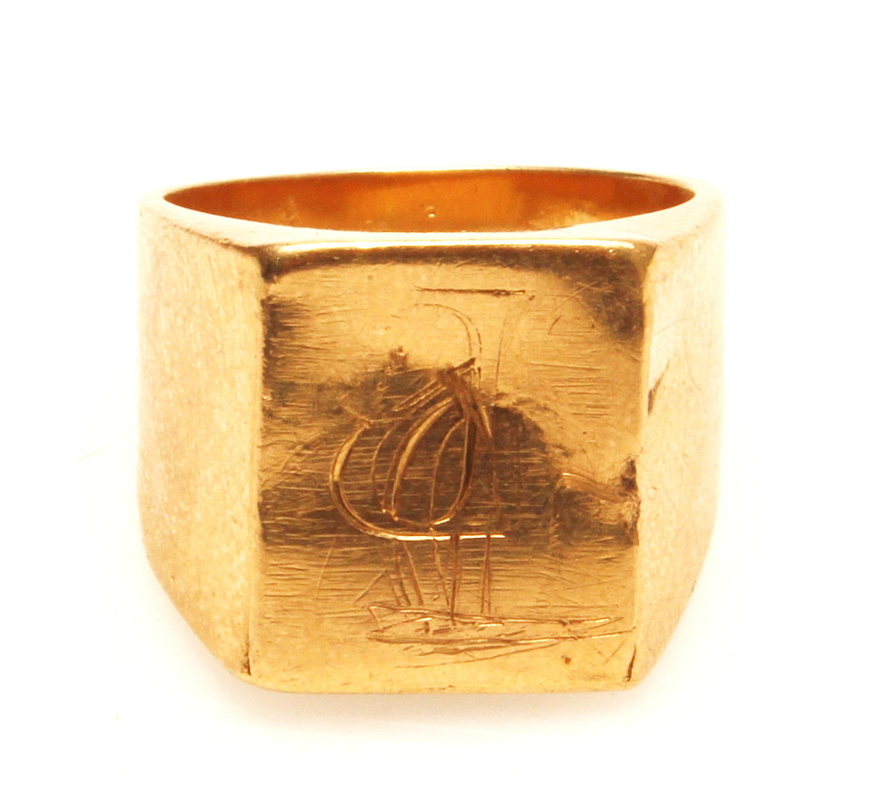 Signet ring, gold, 18 K, weight 8.21 grams.