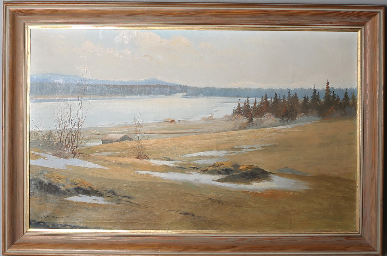 OLOF WALFRID NILSSON. Fjällandskap, olja på duk, signerad och daterad 1907.