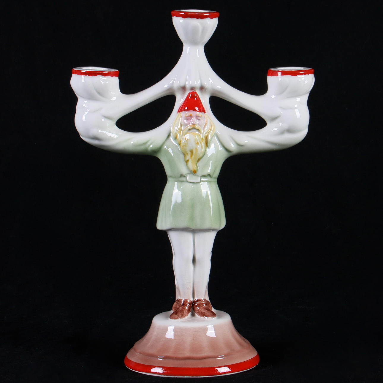 LJUSSTAKE, porslin, Tomte, 1960-tal.