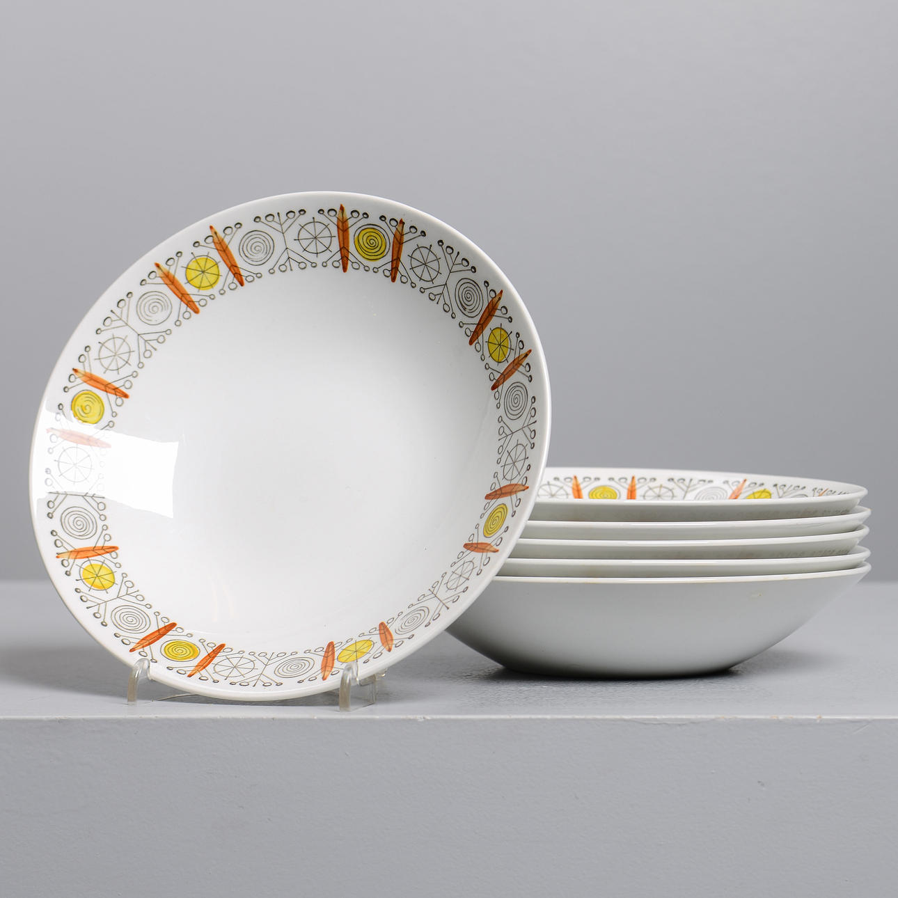 SOUP PLATES, 6 pcs, "Birka", Rörstrand.