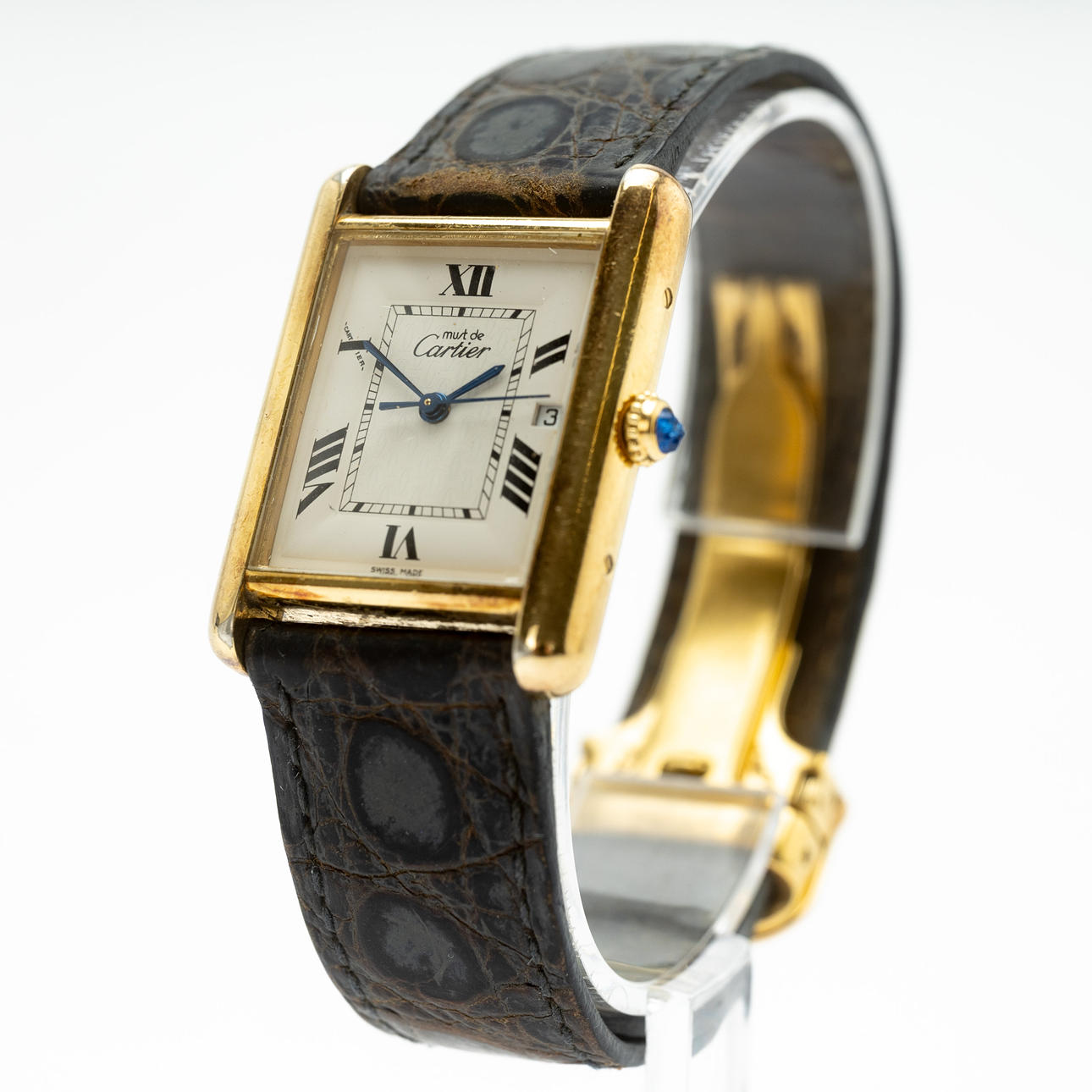 Cartier Tank wristwatch.