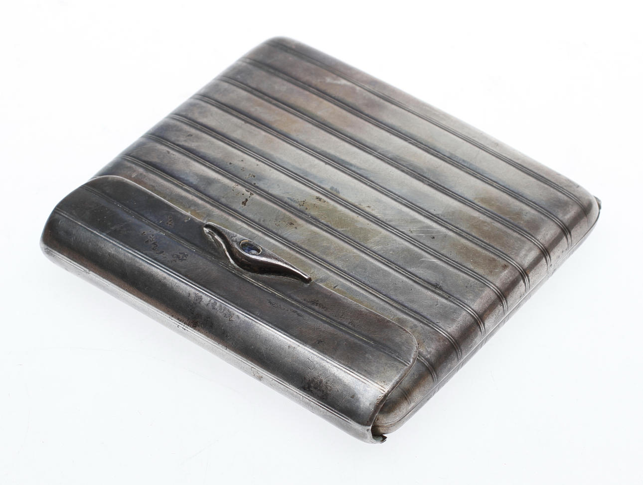 CIGARETTETUI, silver, vikt ca 136,4 gram.