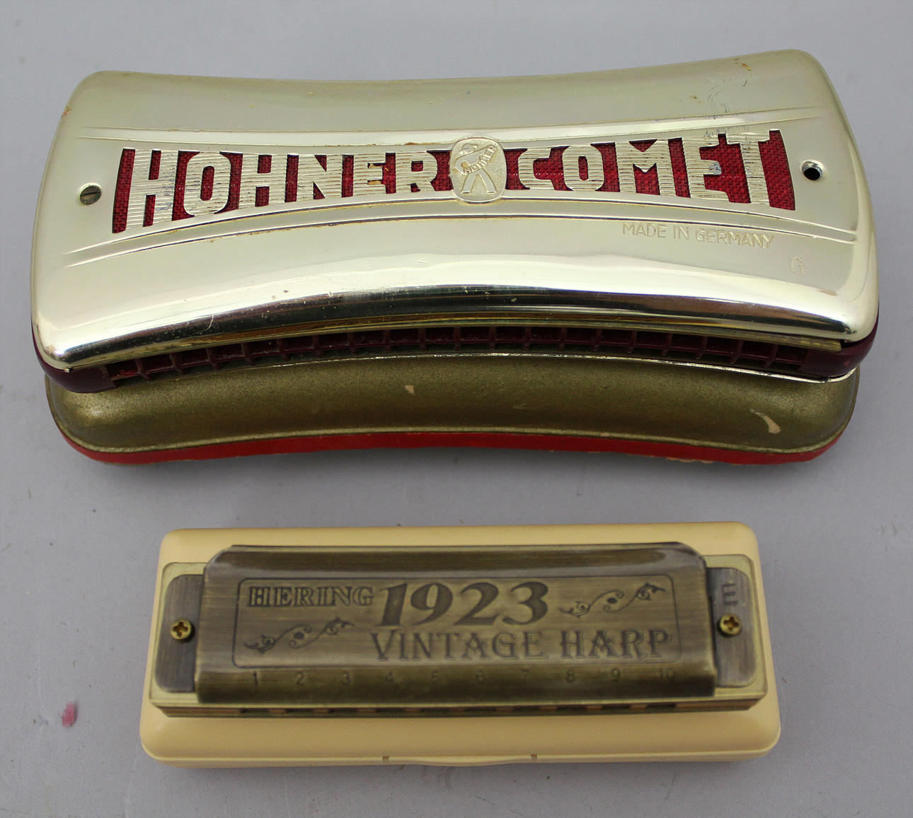 MUNSPEL (2). Tonart E respektive C och G. Hering och Hohner Comet.