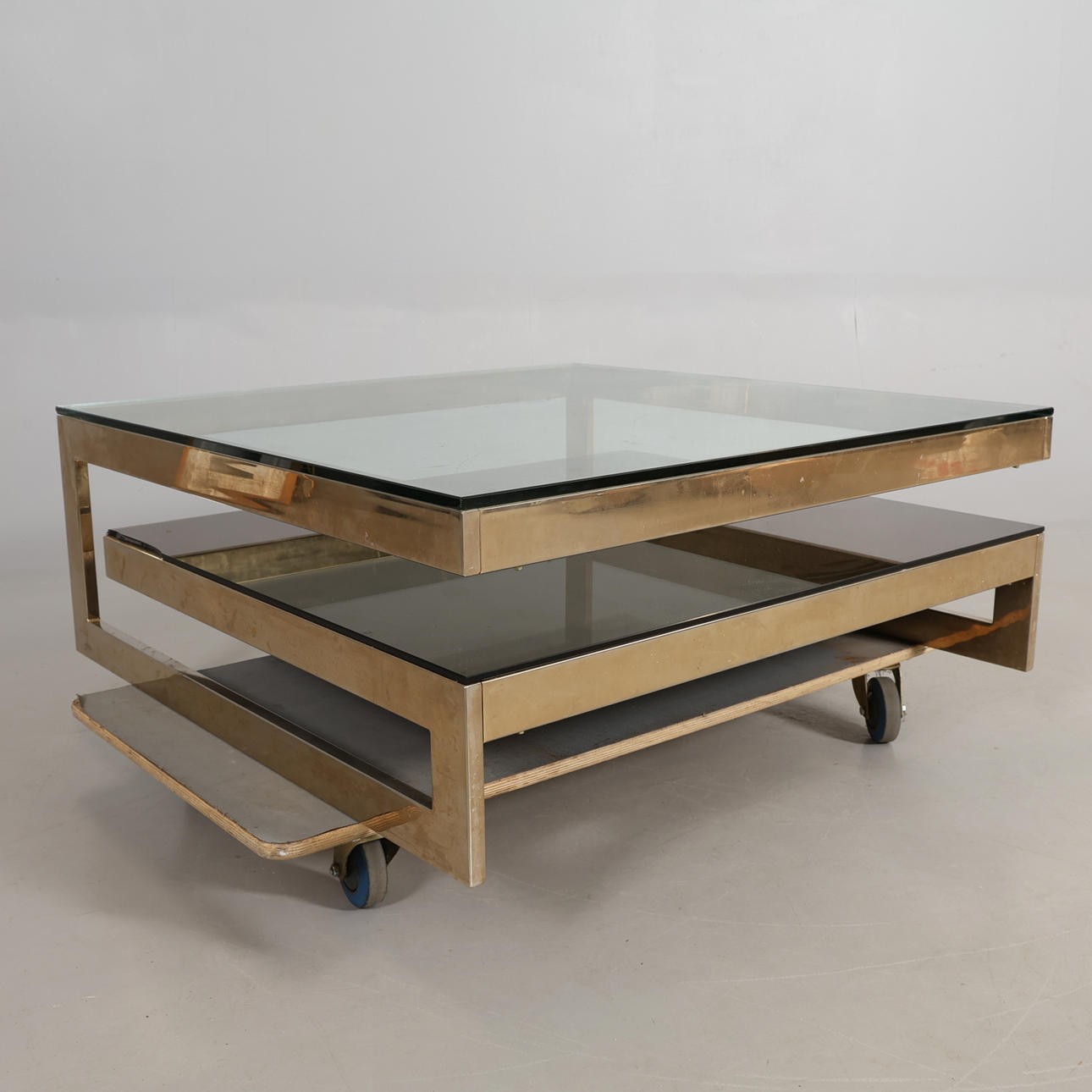 BORD glas/ metall 70-tal.