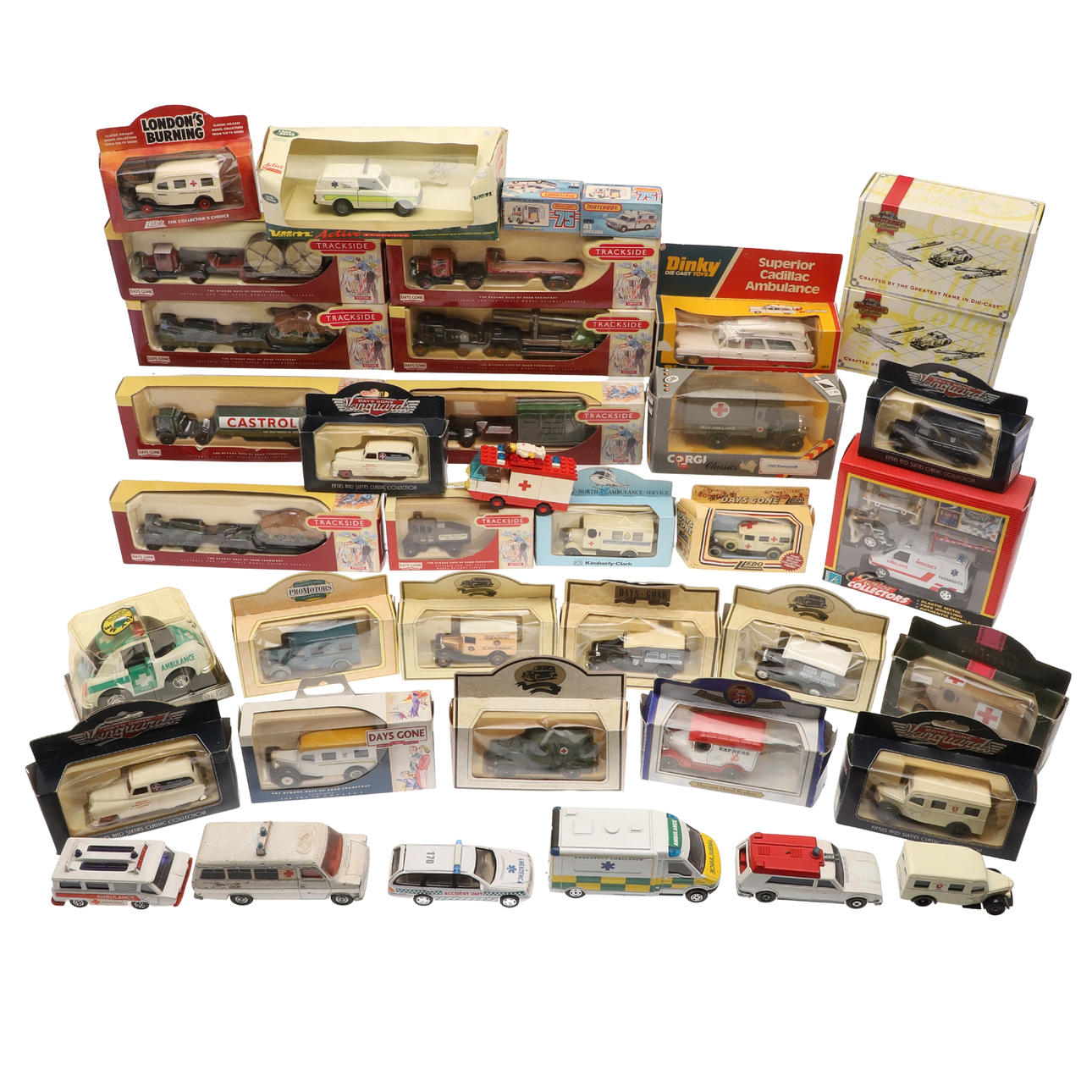 VARIOUS BOXED DIE CAST TOYS - INCLUDING TRACKSIDE.