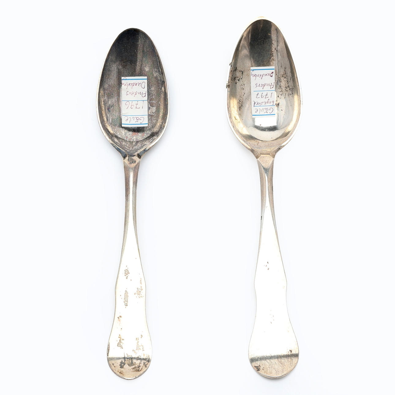 SPOONS. Silver, Anders Dunderberg, 2 pcs, Gävle, 1796/97.