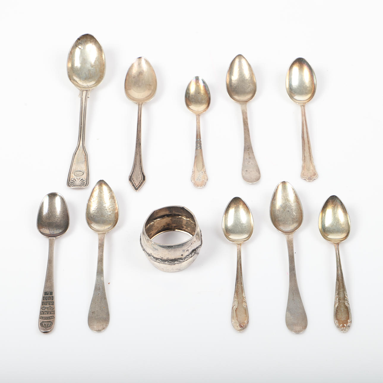 TESKEDAR M. M., 11 delar, silver.