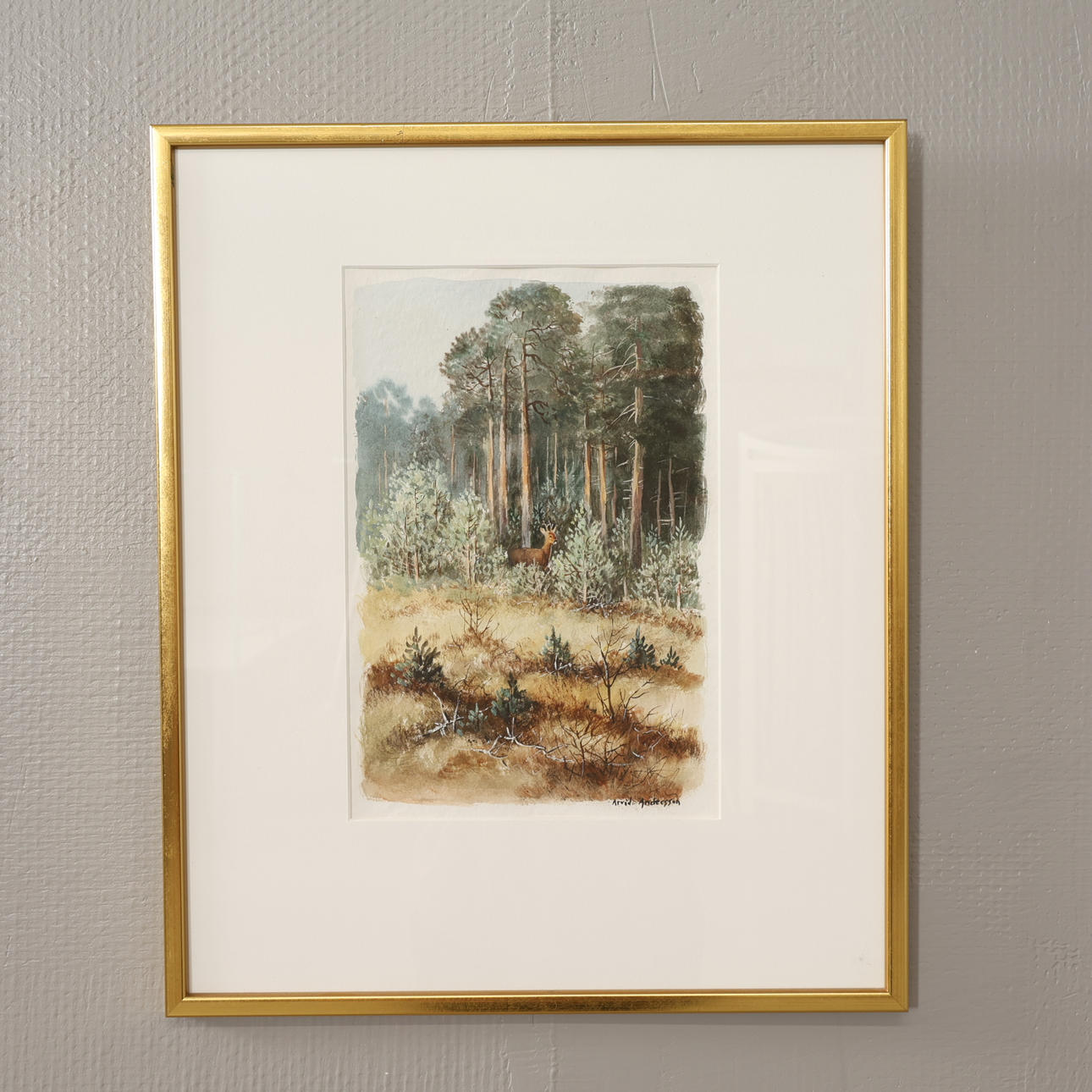 ARVID ANDERSSON. AKVARELL, signerad.