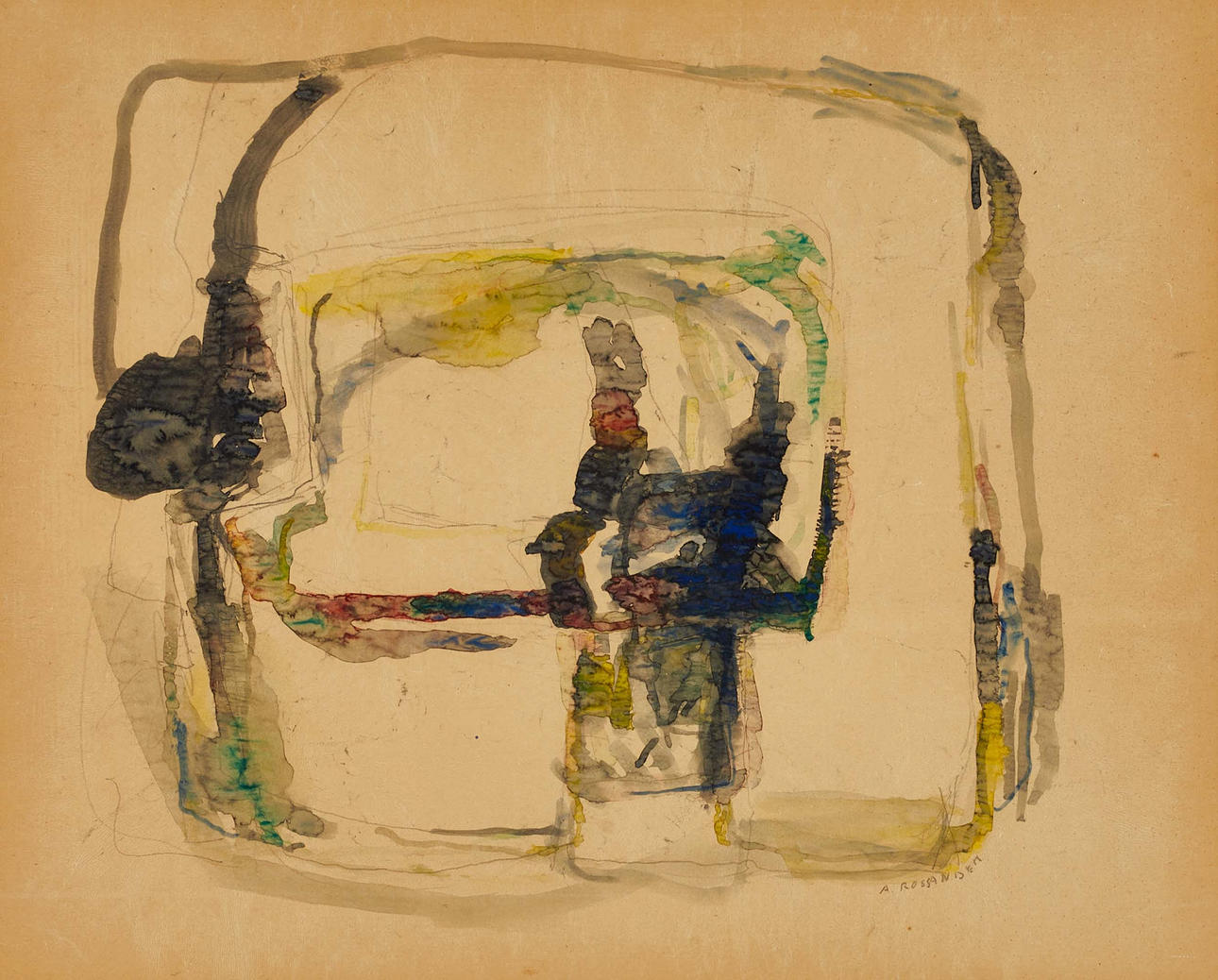 ARMAND ROSSANDER (1914–1976). Composition, signed, watercolour.