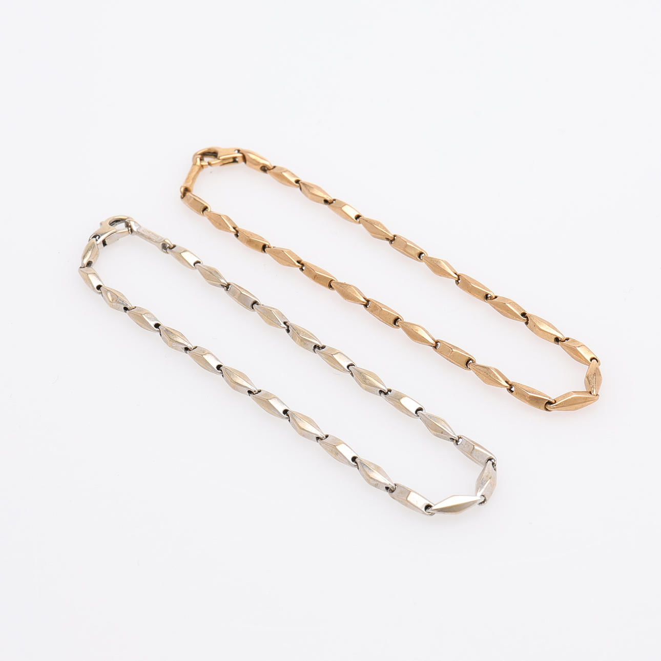 ARMBAND, 2 ST, 18K VIT- & RÖDGULD, CHIMENTO, VICENZA, ITALIEN, TOTAL VIKT 8,2 GRAM.