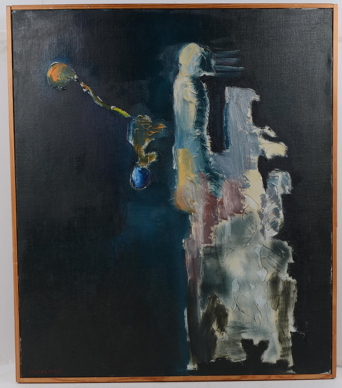 L LITHÉN. Oljemålning abstrakt -65.