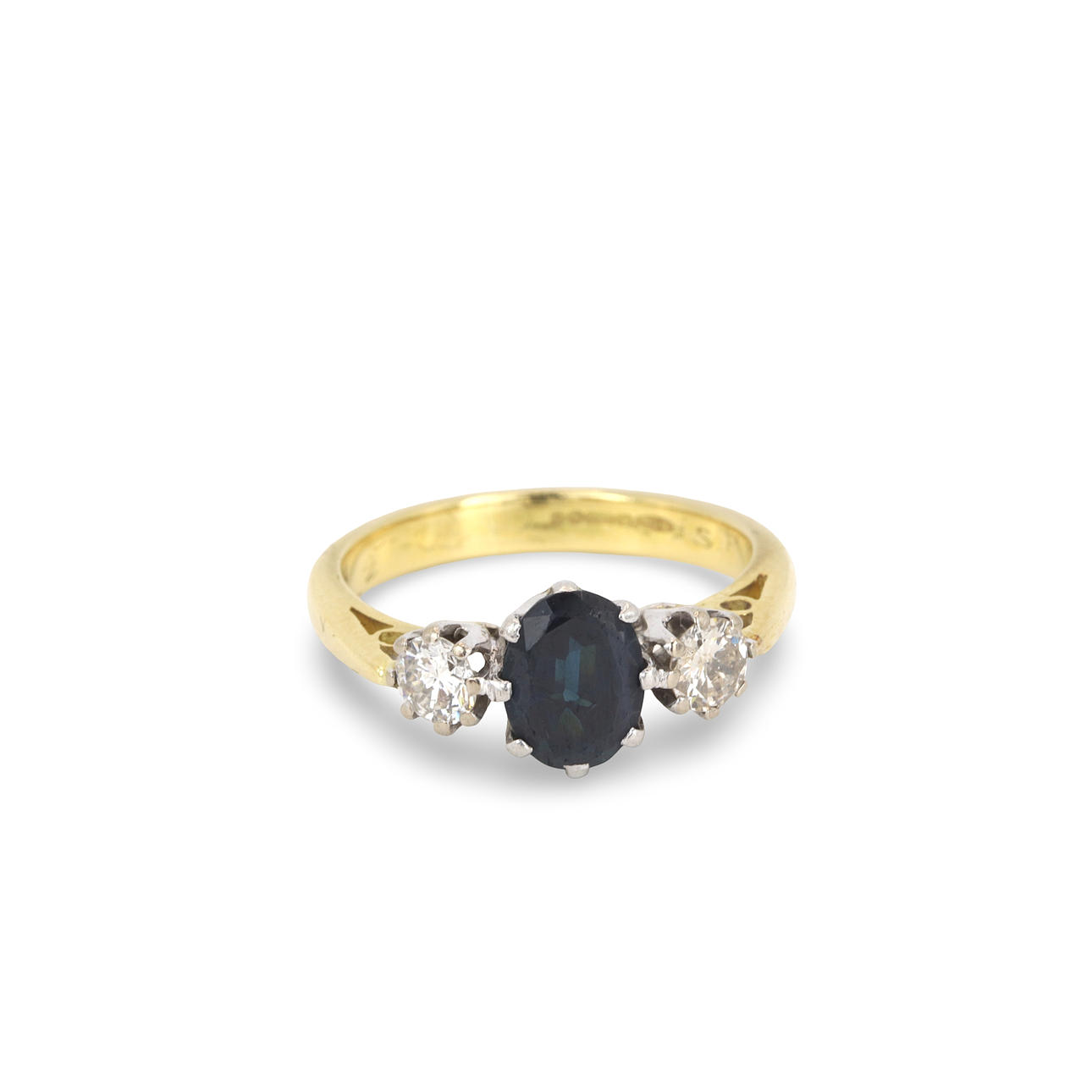 18CT GOLD SAPPHIRE & DIAMOND RING. Jewellery & Gemstones - Rings ...