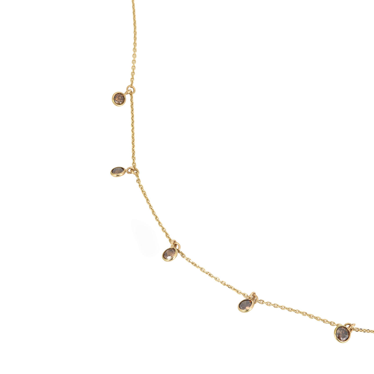 COLLIER I 14KT GULD MED DIAMANTER.